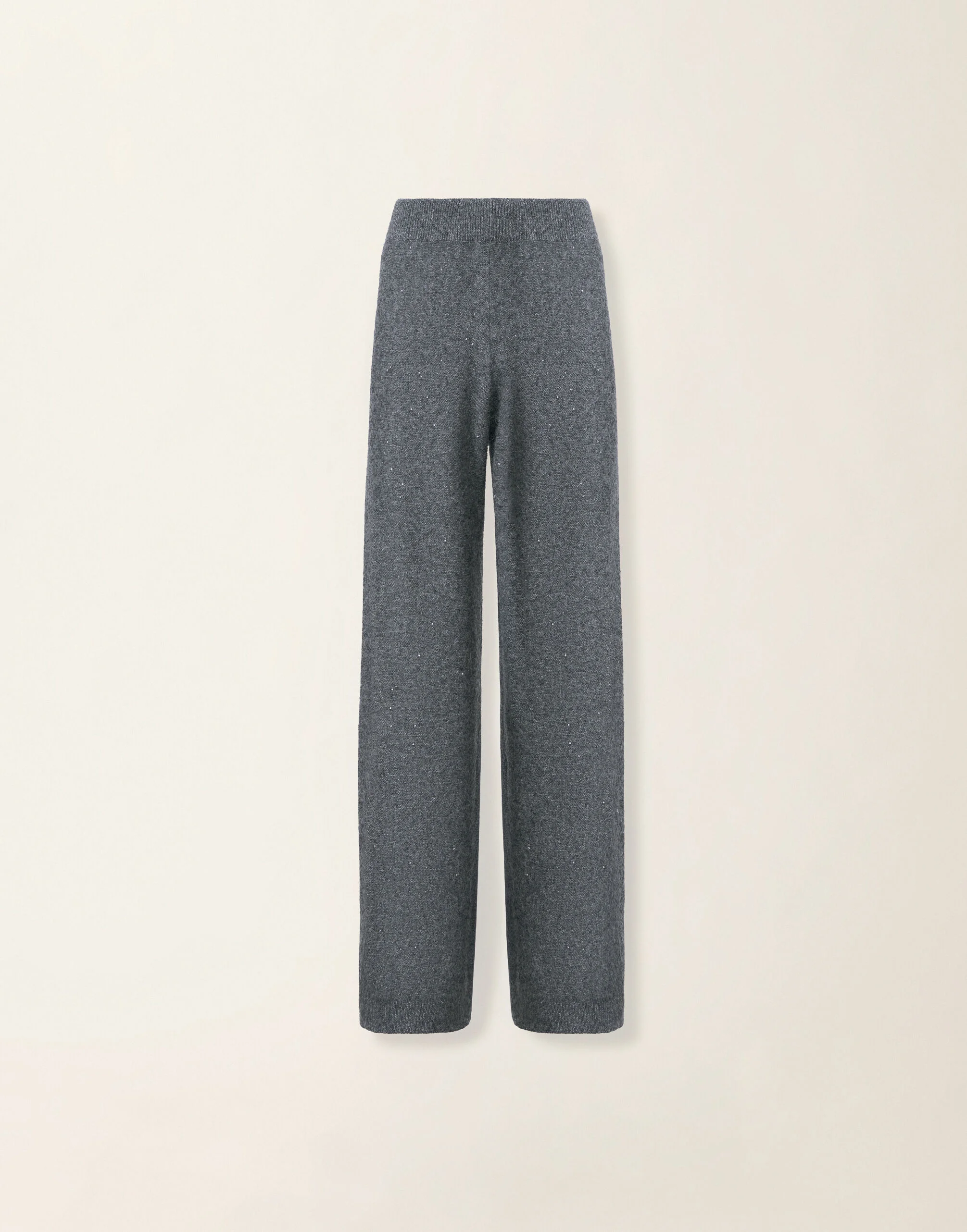 Sequin yarn straight-leg trousers - 1