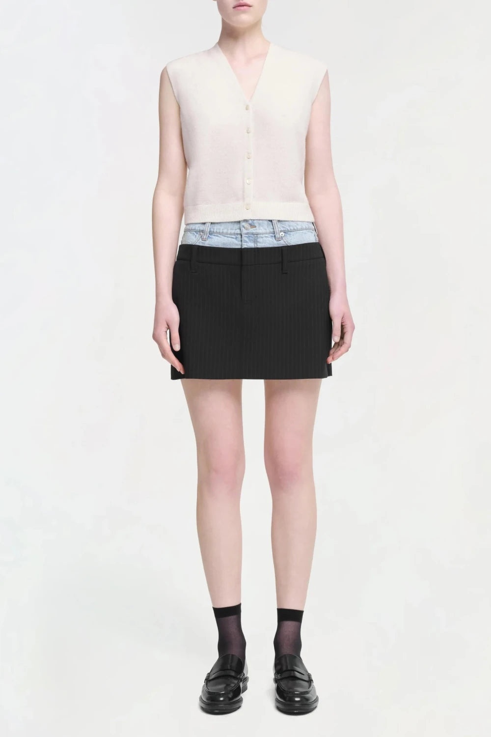 Rilee Double waistband combo mini skirt - 1