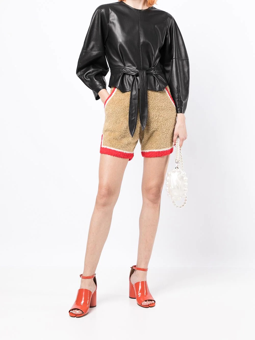 side-stripe towelling shorts - 2