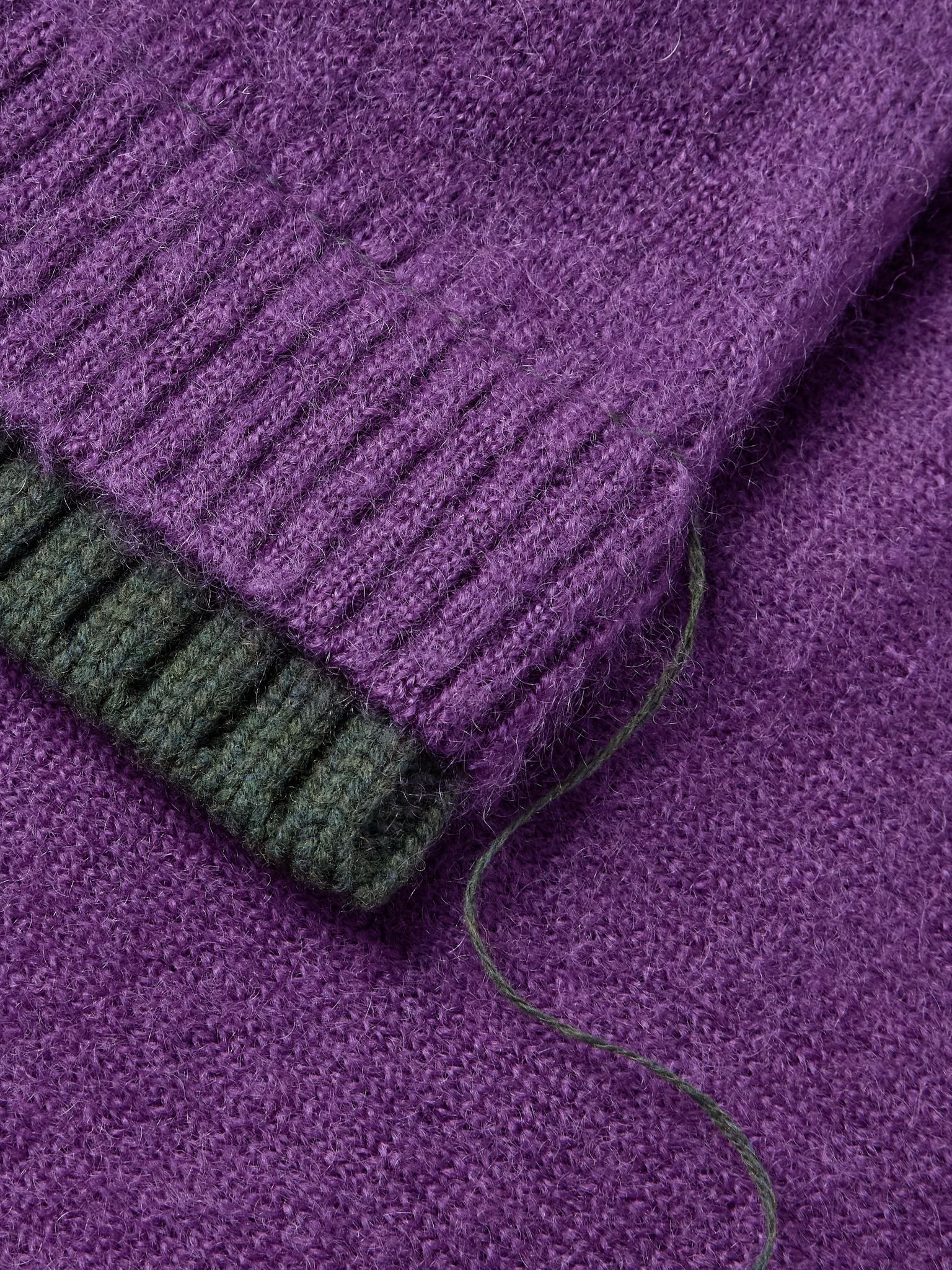 Two-Tone Mohair-Blend Sweater Purple - 4