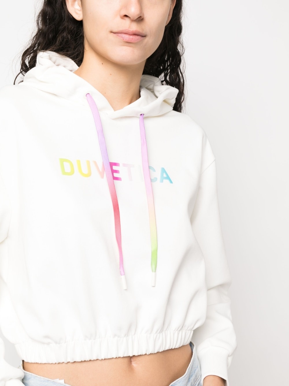 logo-print cropped hoodie - 5