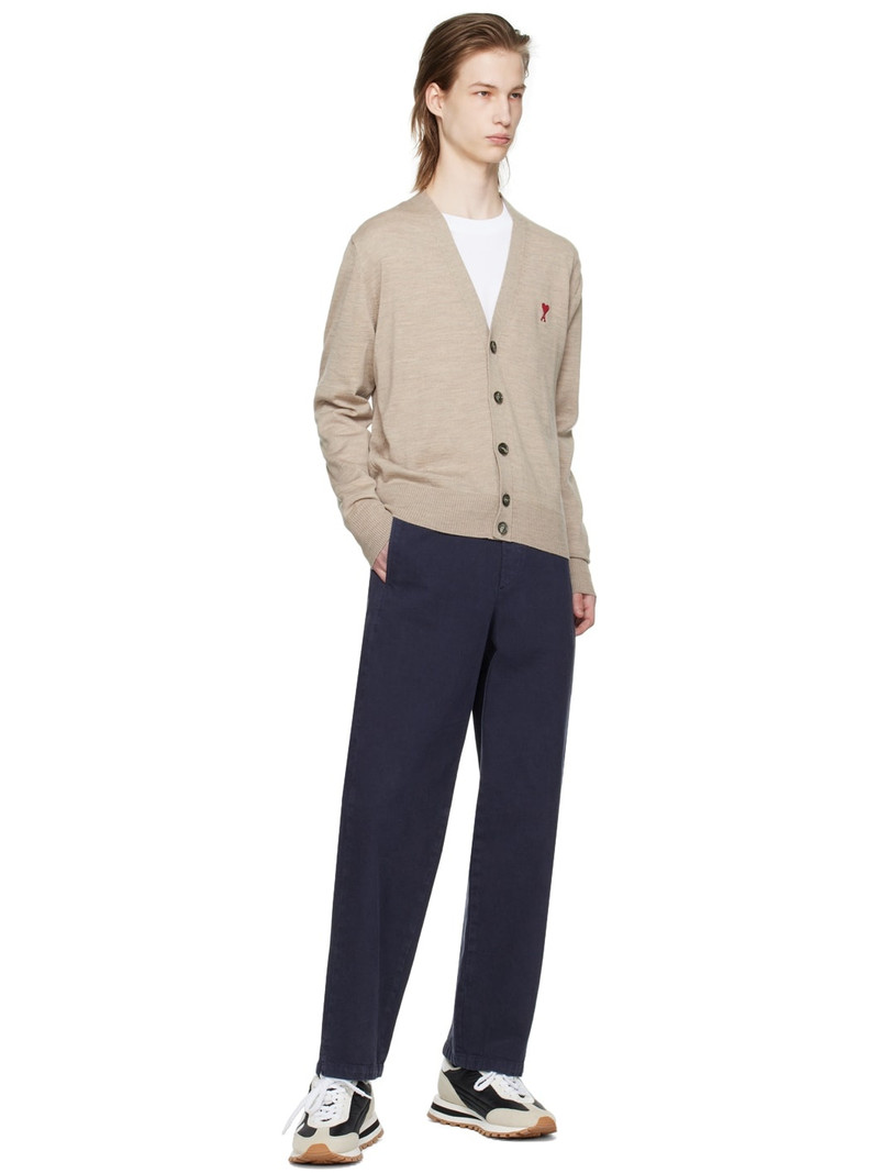 AMI Paris Ami de Coeur-embroidery wool cardigan outlook