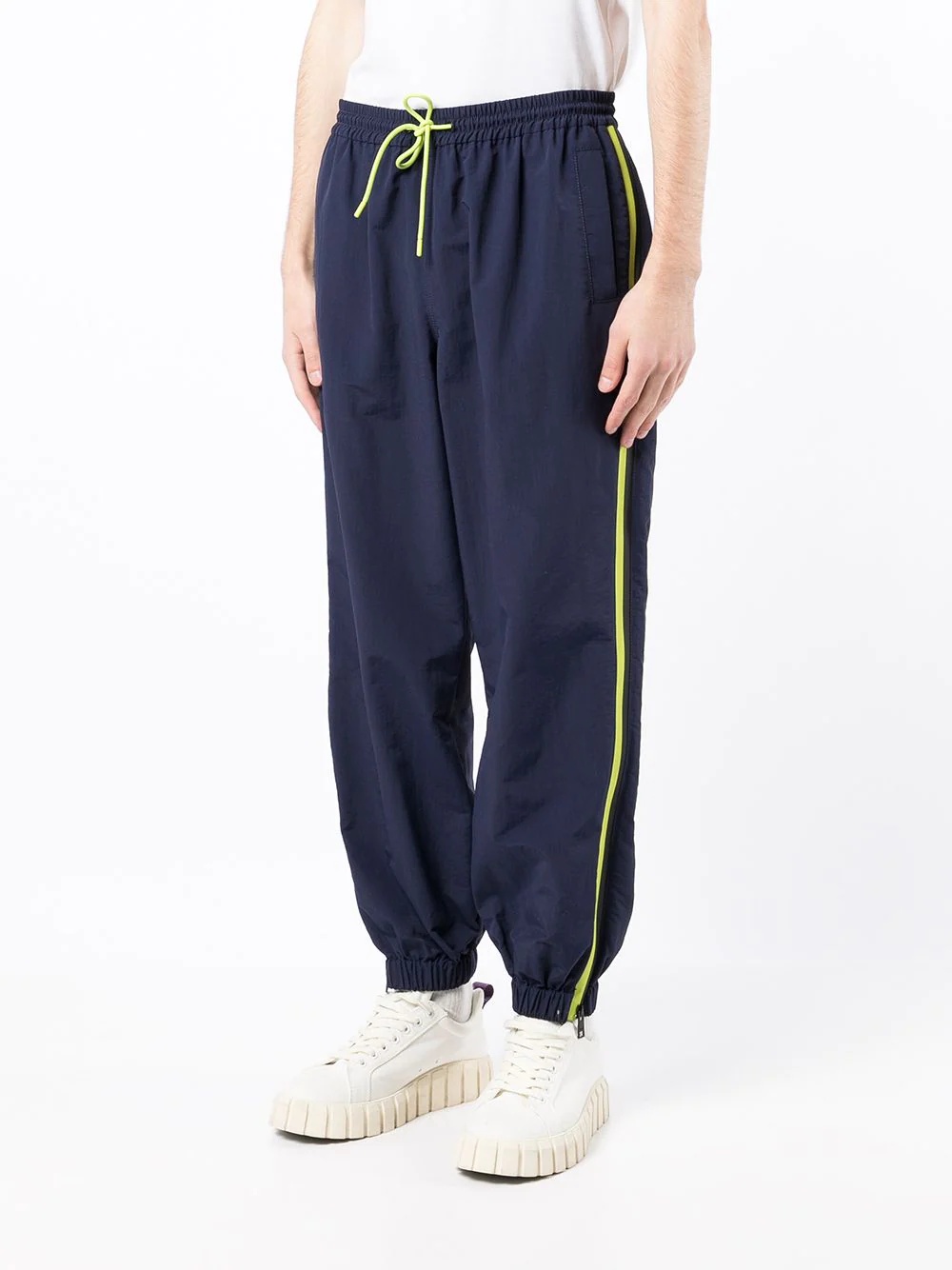 contrasting pipe-trim track pants - 3