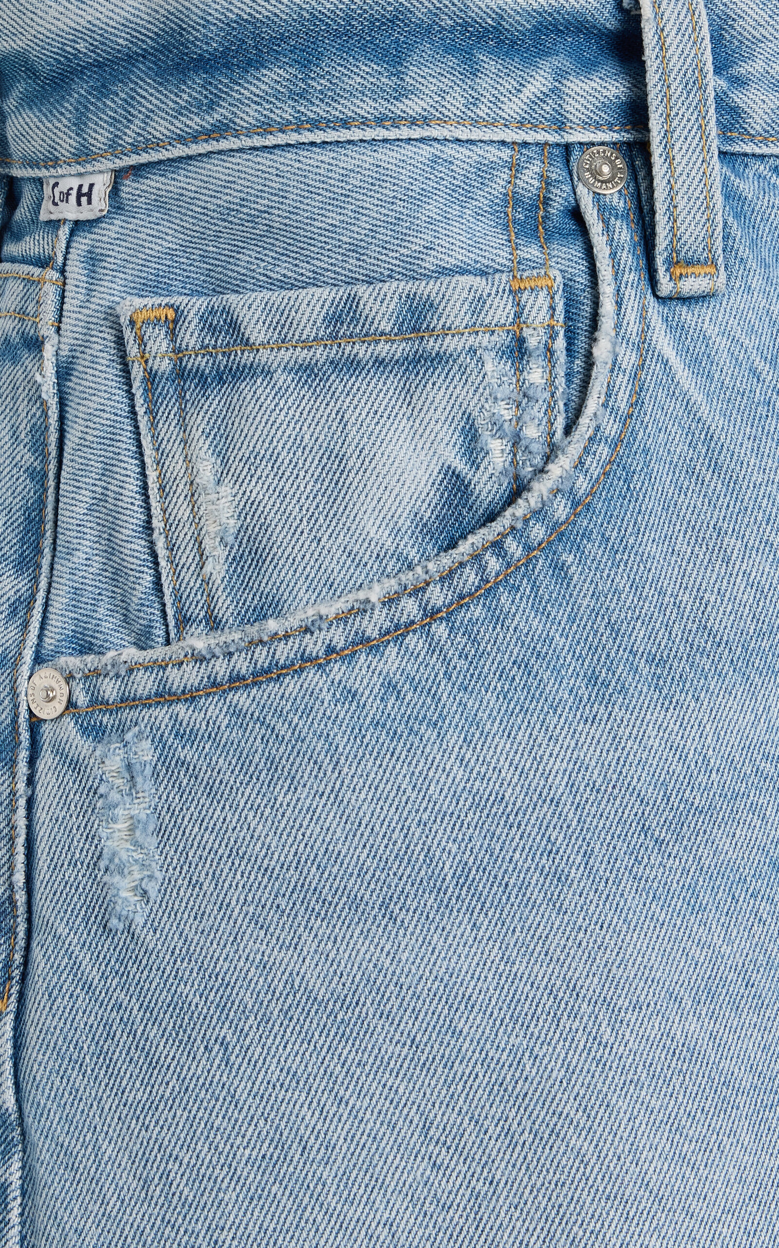 Abita Curved-Hem Denim Shorts light wash - 5