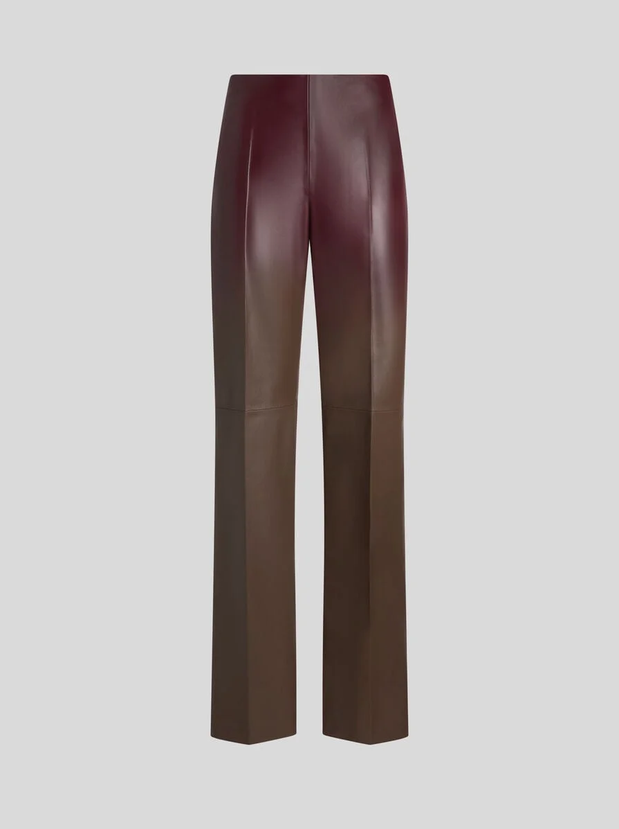 DEGRADÉ LEATHER TROUSERS - 1