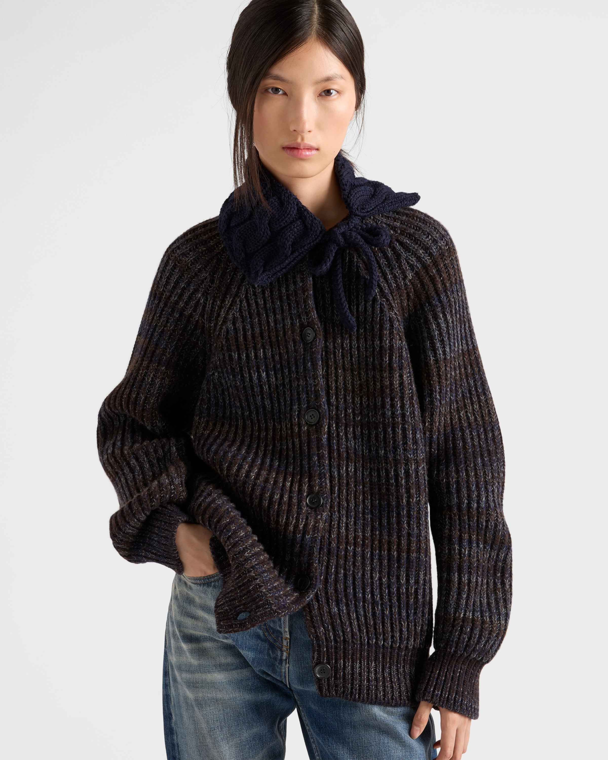 Mouliné wool cardigan - 3