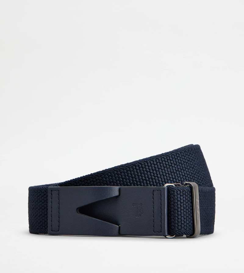 CANVAS AND LEATHER BELT - BLUE 1