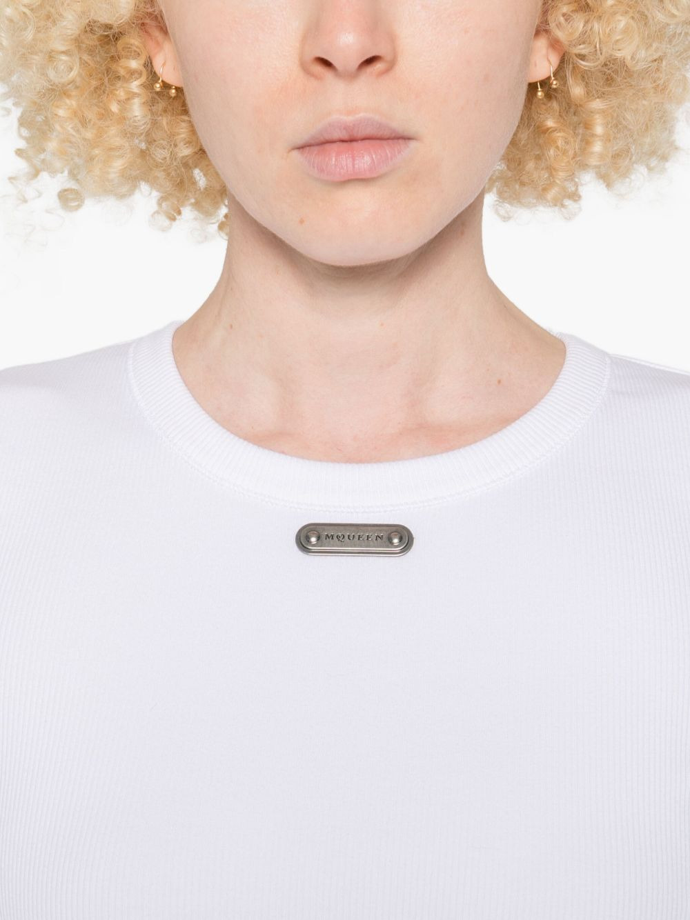 logo-plaque knitted top - 5