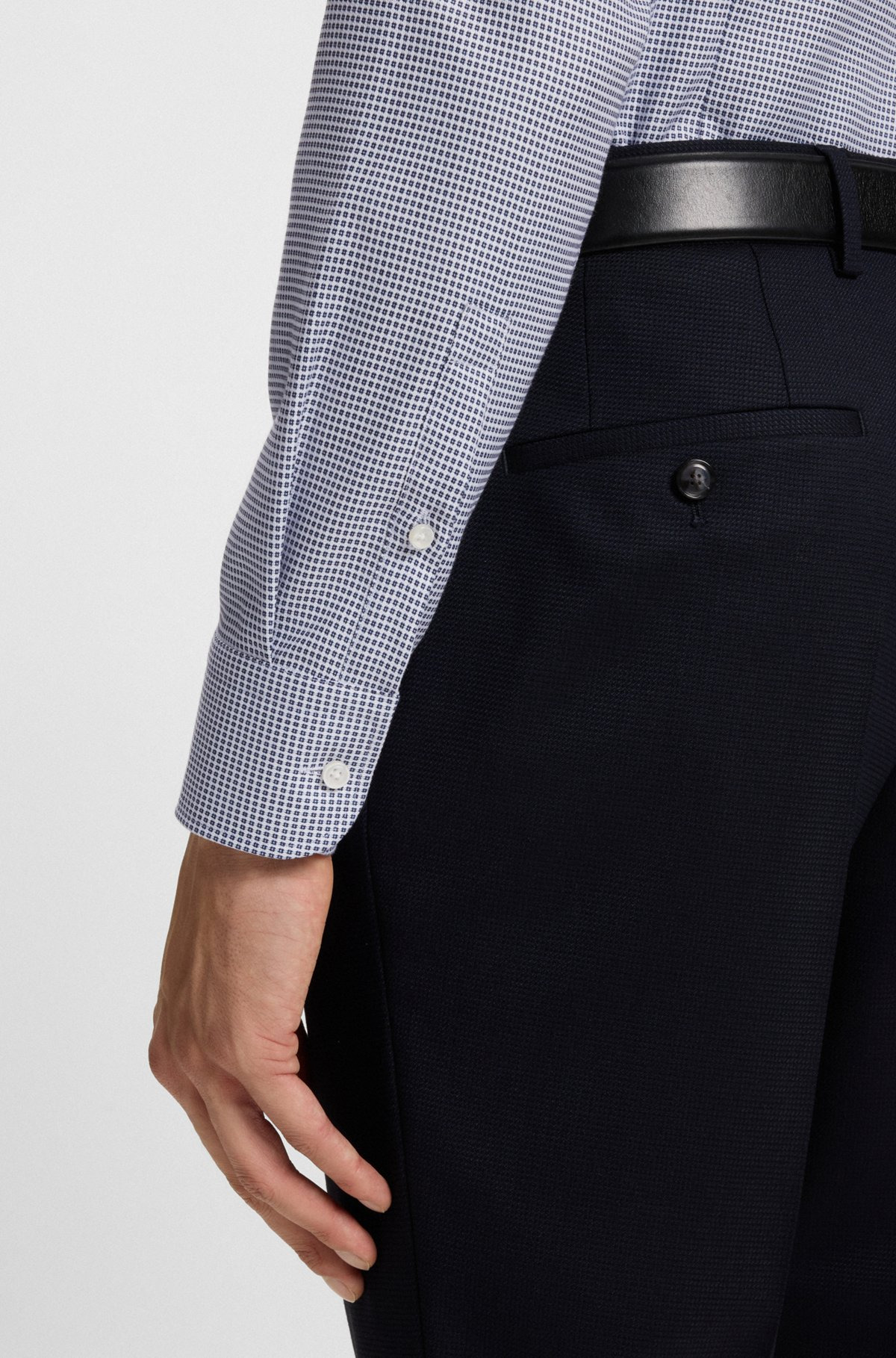 SLIM-FIT SHIRT IN STRUCTURED COTTON - 6