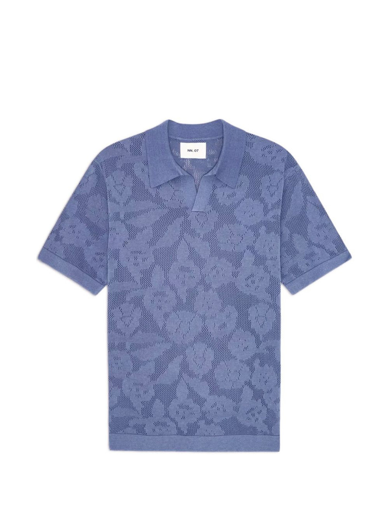 Ryan floral-jacquard pointelle-knit T-shirt 1
