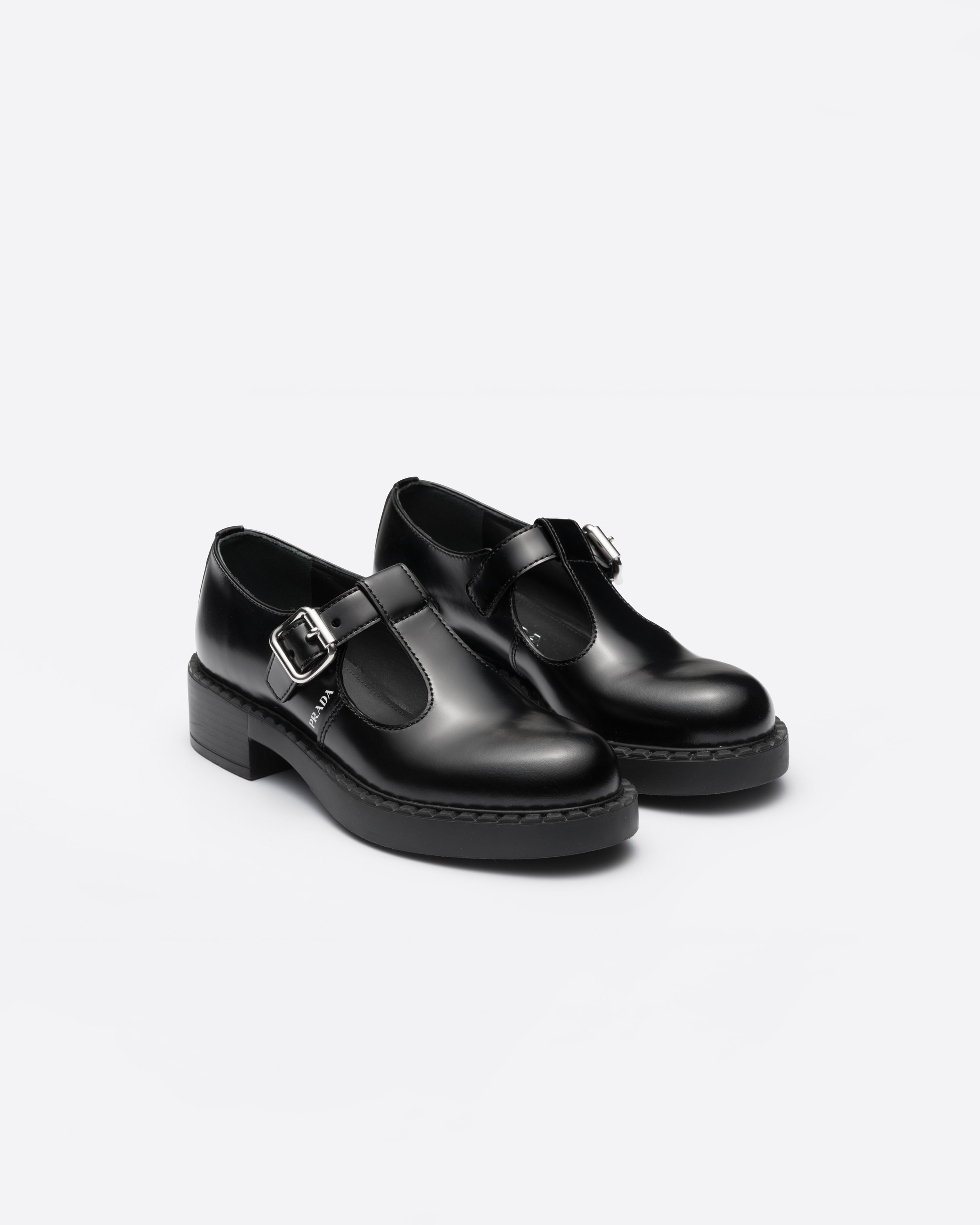 Brushed-leather Mary Jane T-strap shoes - 1
