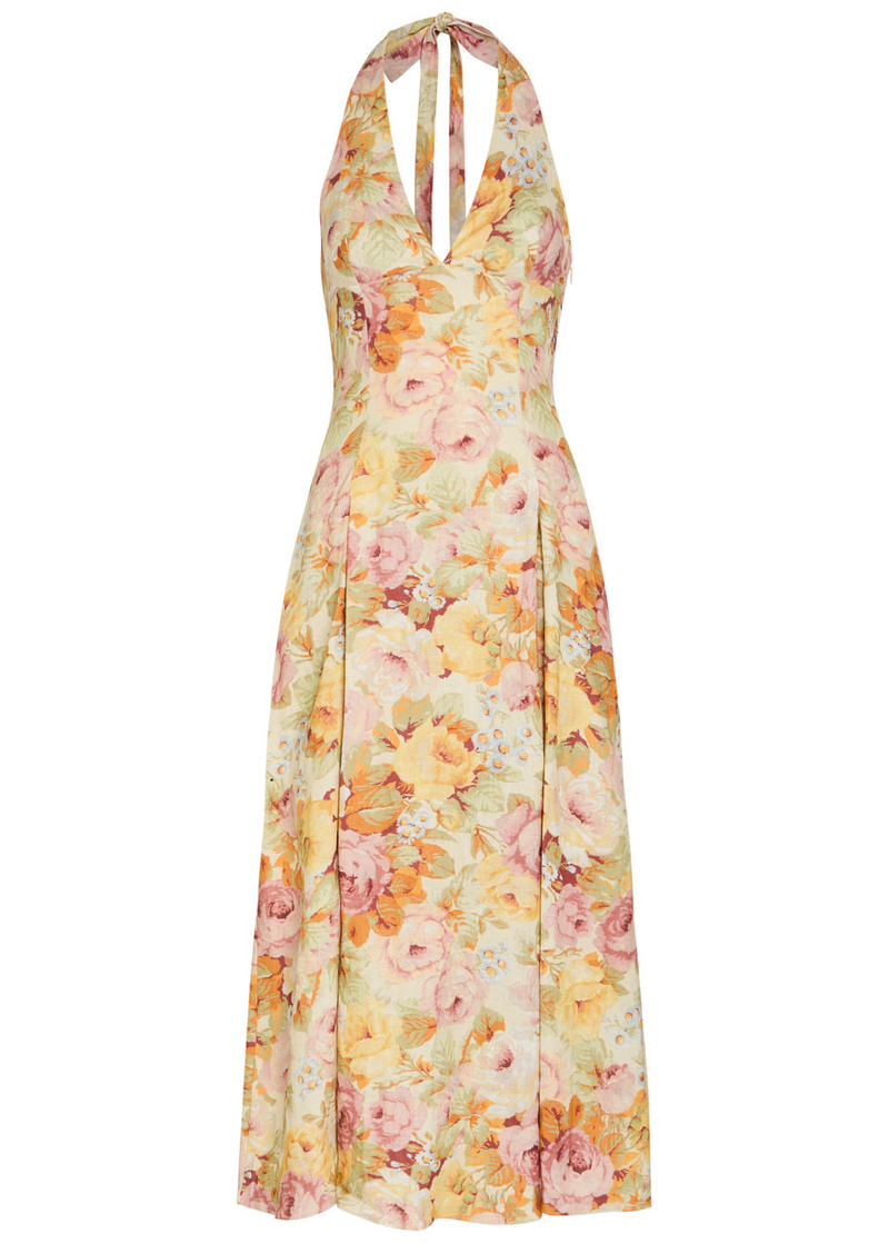 Faithfull The Brand Murano Floral-print Linen Midi Dress 1