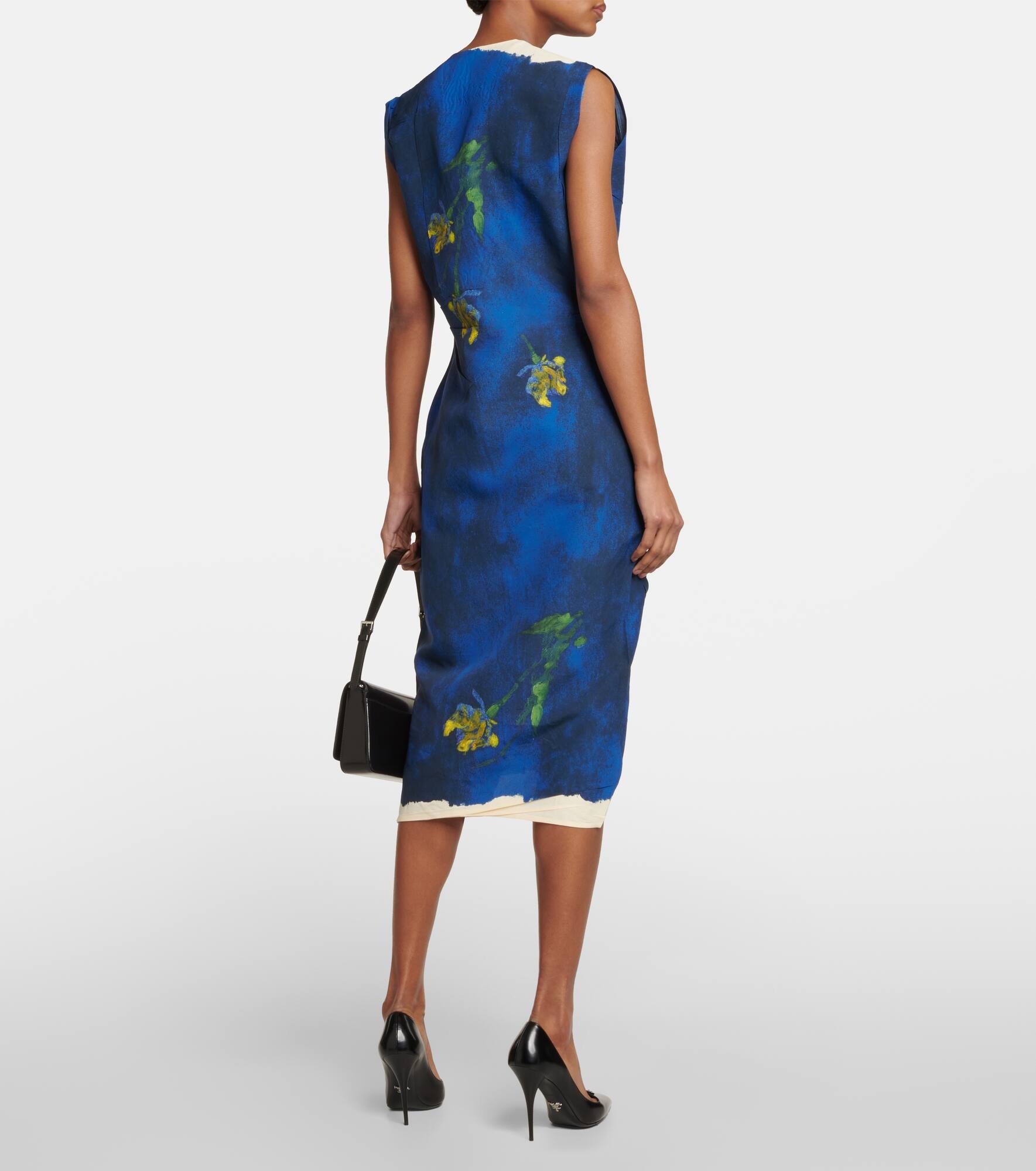 Printed technical midi dress - 3