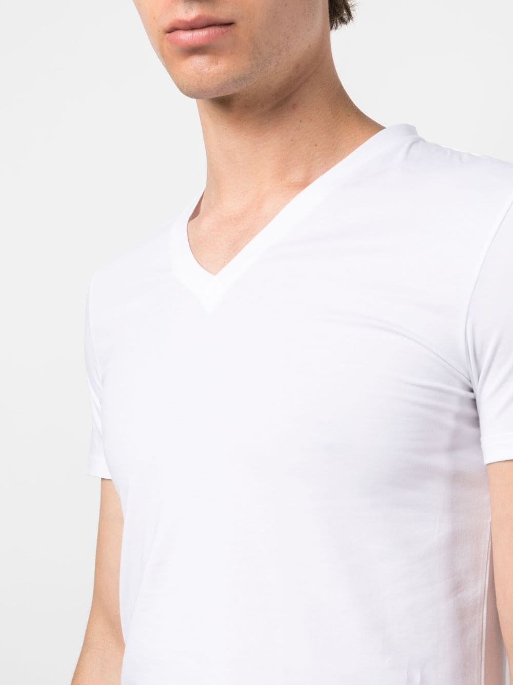 V-neck stretch-cotton T-shirt - 5