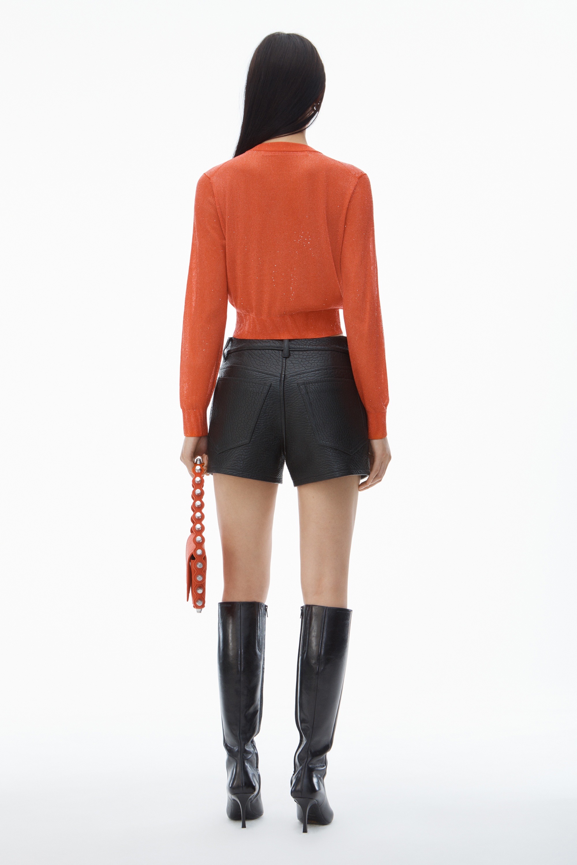Clear Bead Hotfix Crewneck Cardigan - 4