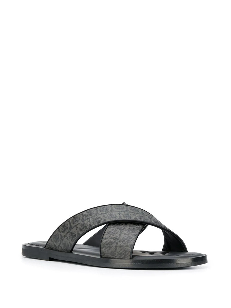 FERRAGAMO Gancini leather pool slides outlook