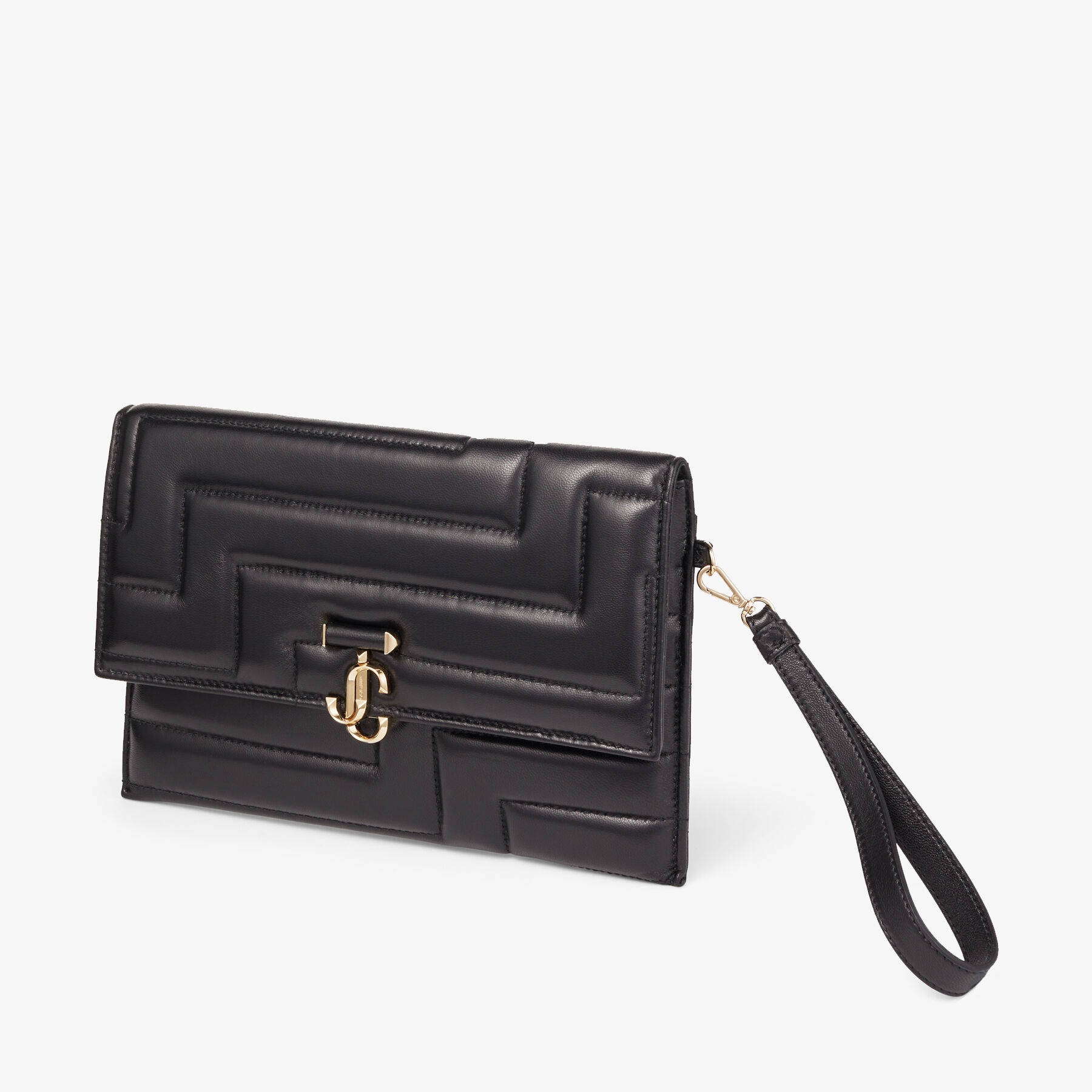 JC Square Avenue Envelope
Gold Quilted Metallic Leather Pouch - 3