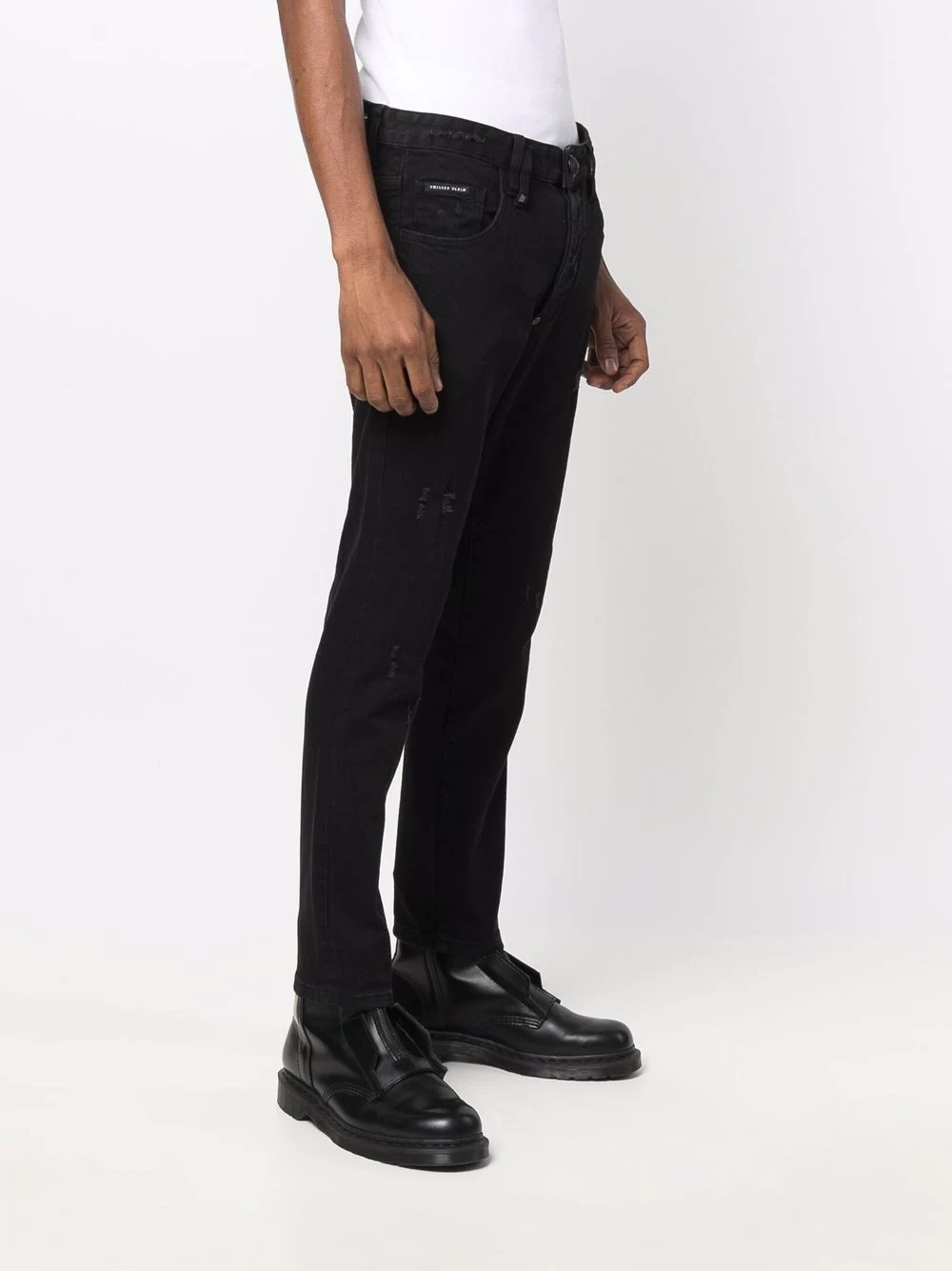 embroidered-logo slim-fit jeans - 3