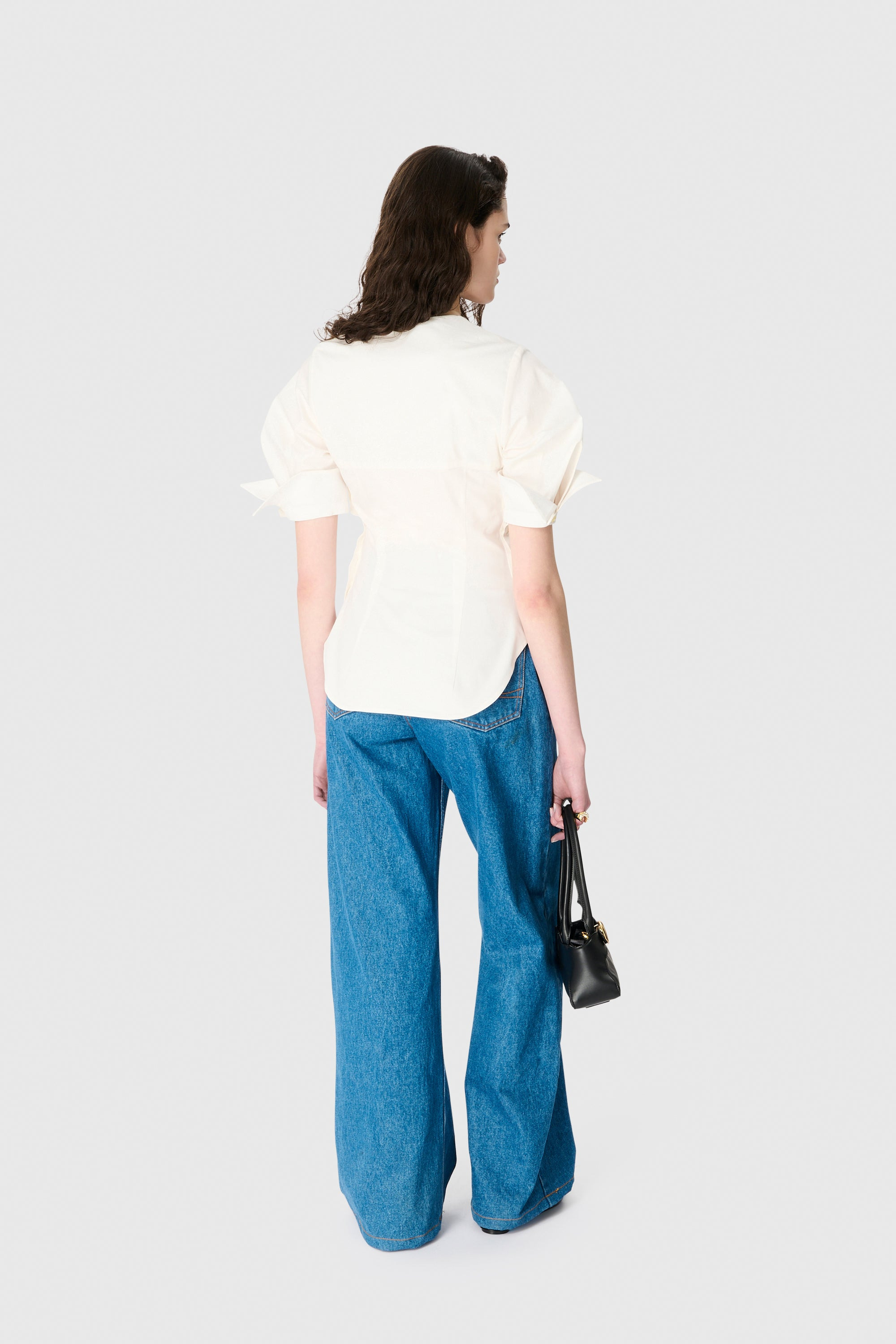Regenerated Cotton Percale Bustier Top - 3