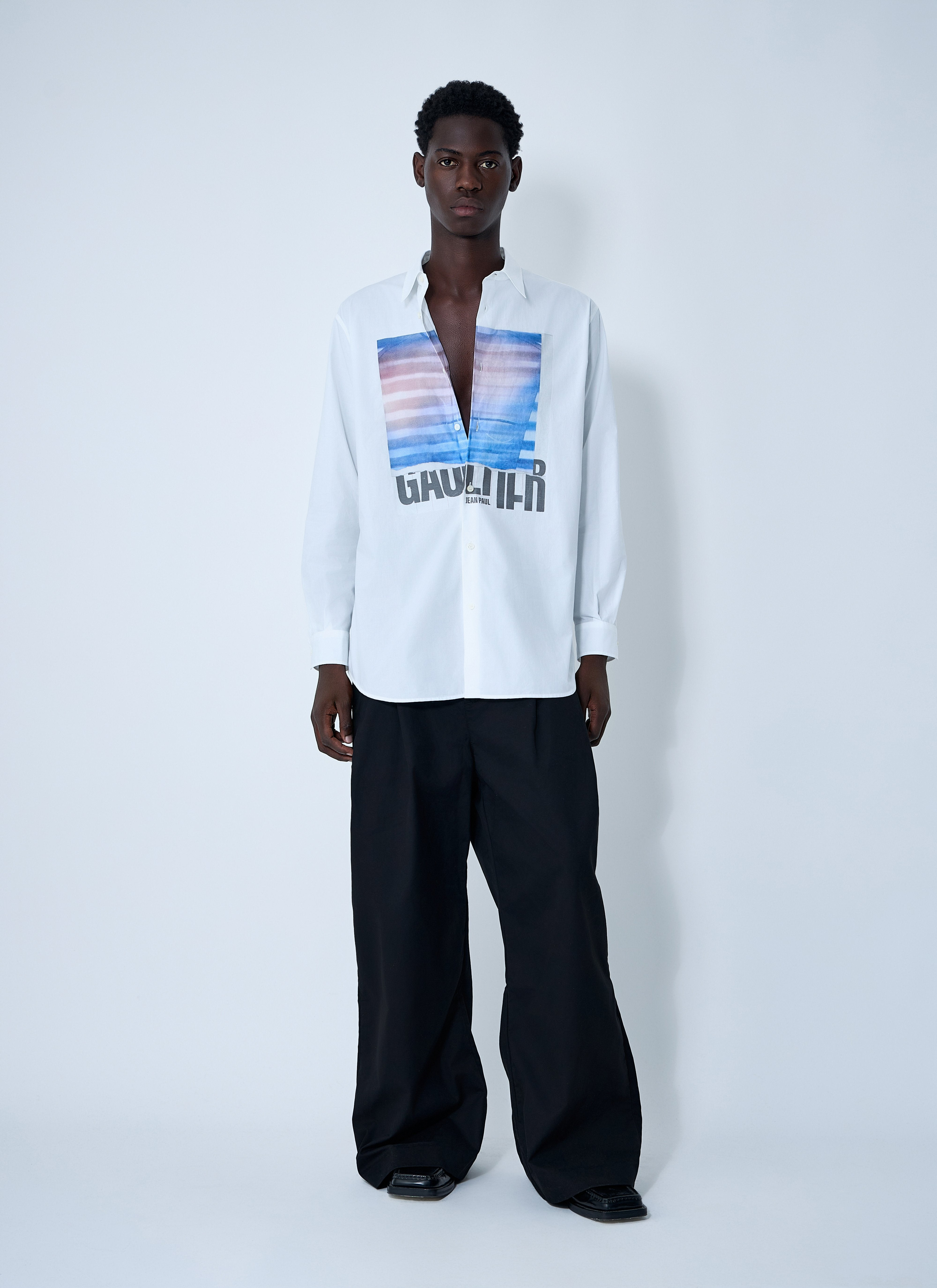 Jean Paul Gaultier Men Logo Print Button-Down Shirt - 2