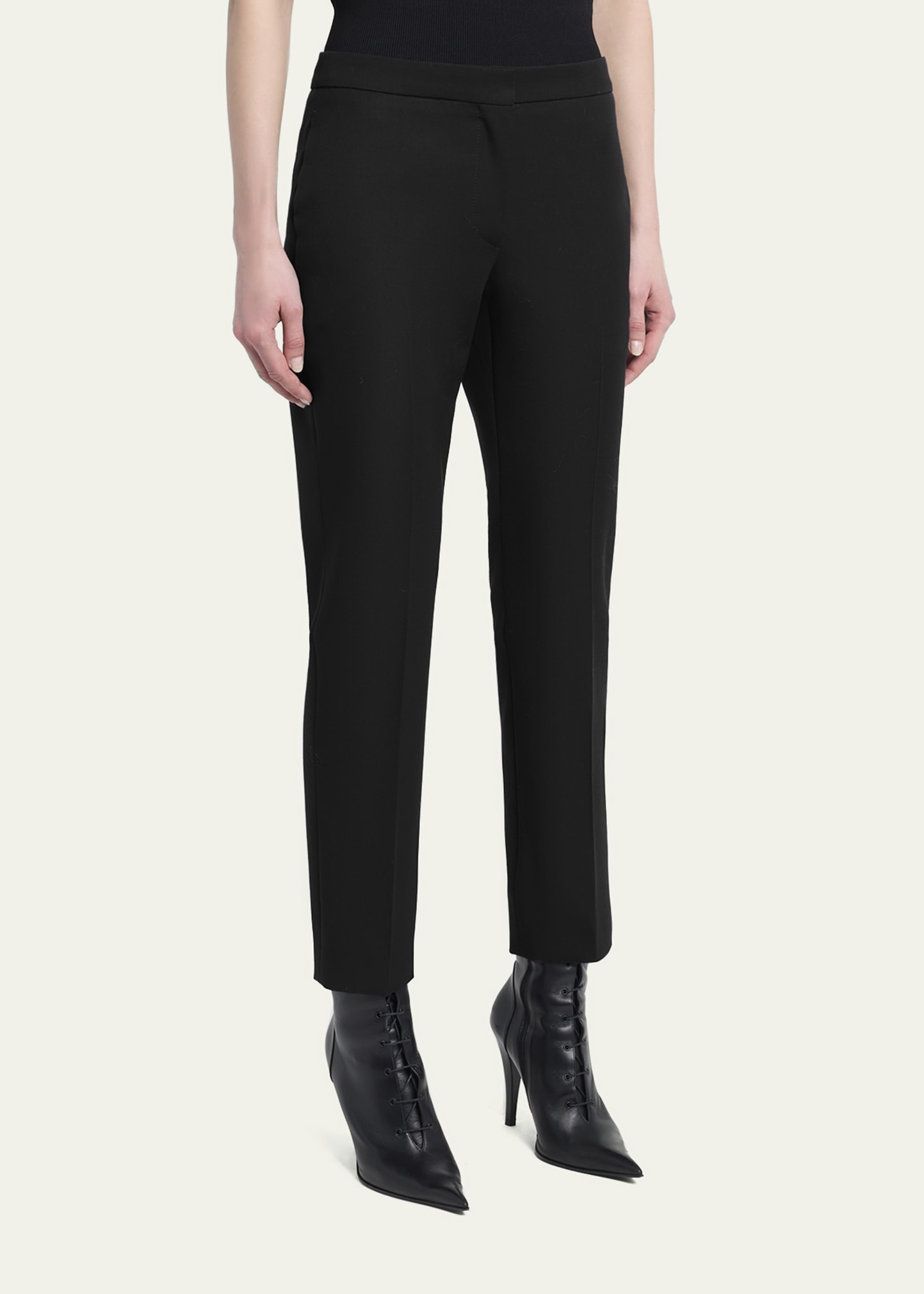 Cropped Cigarette Trousers - 4