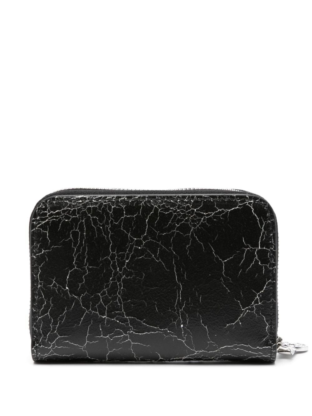 logo-patch cracked leather wallet - 2