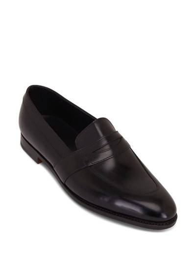 John Lobb almond-toe leather loafers outlook