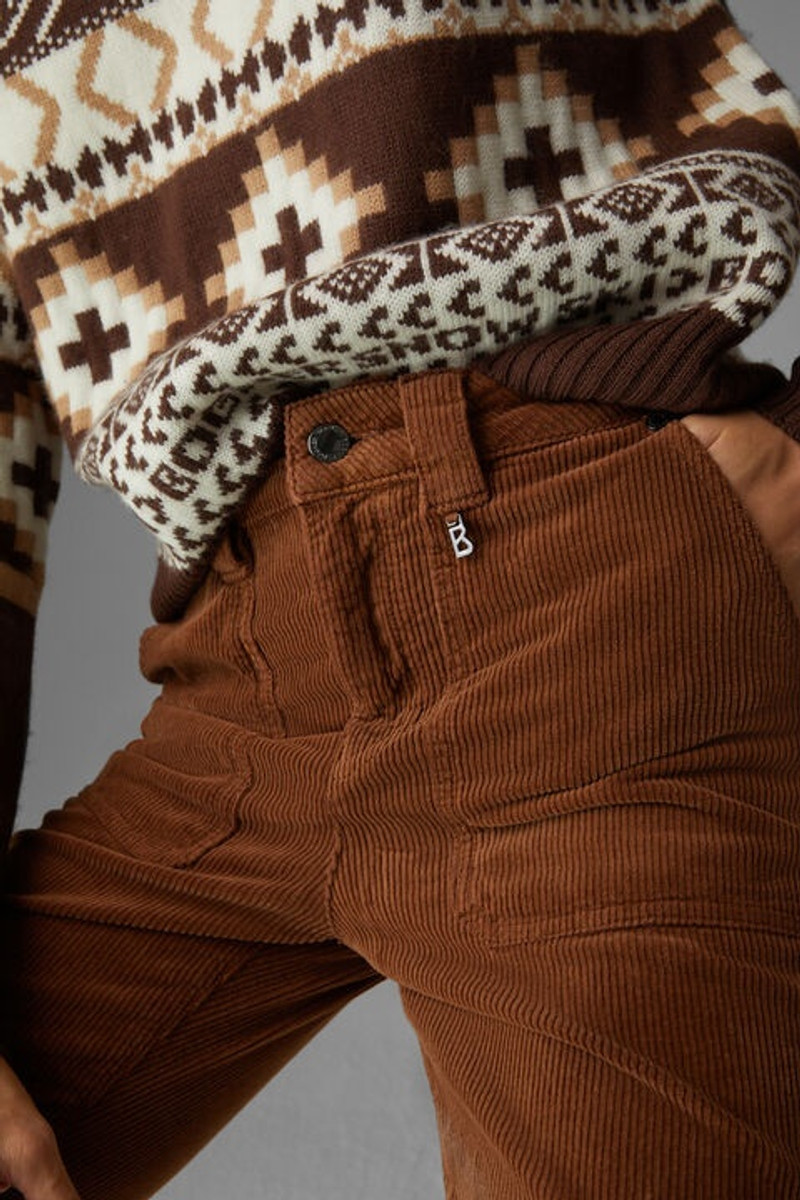 Devin Flared fit corduroy pants in Brown 5