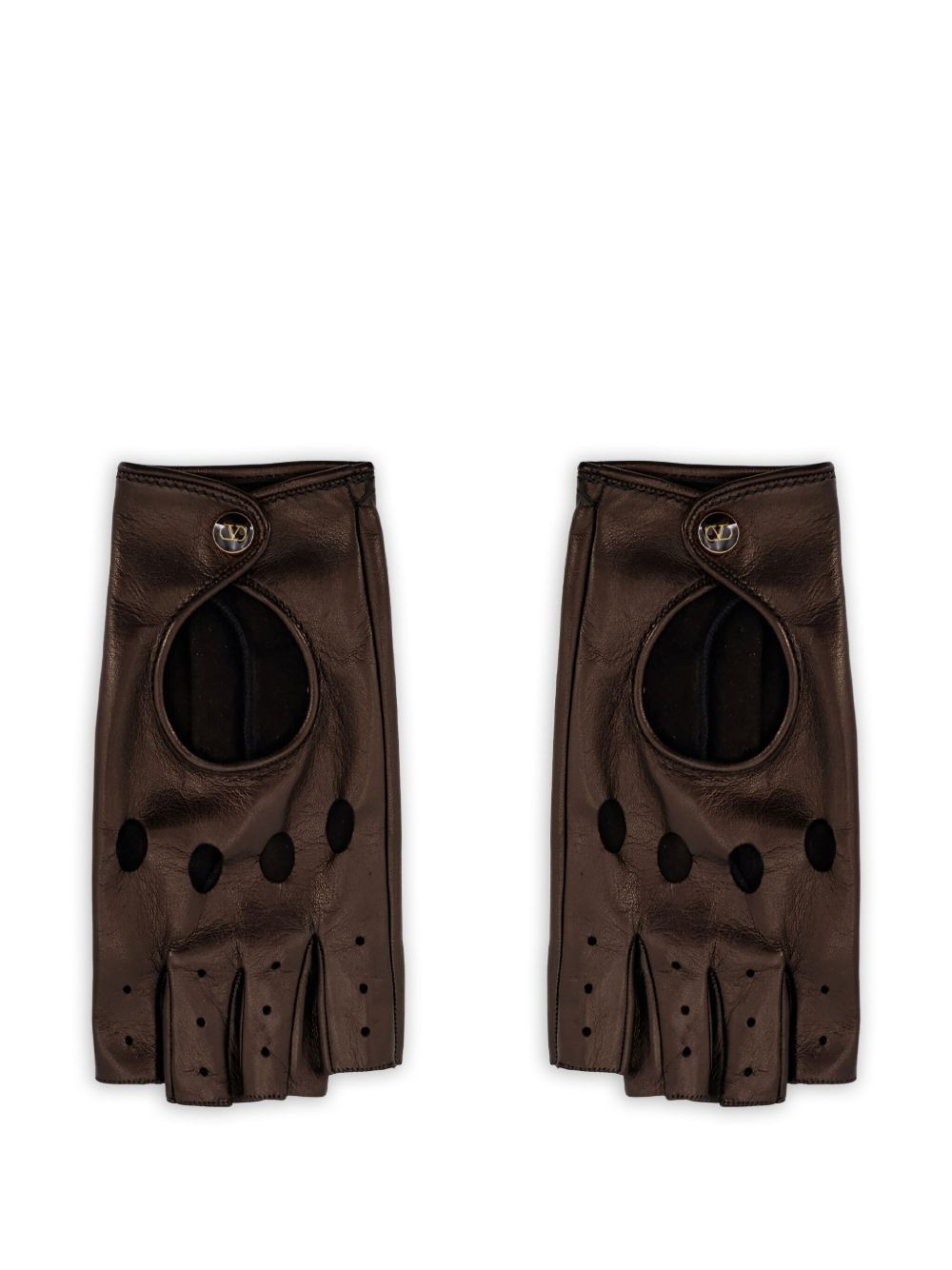 perforated leather gloves - 2