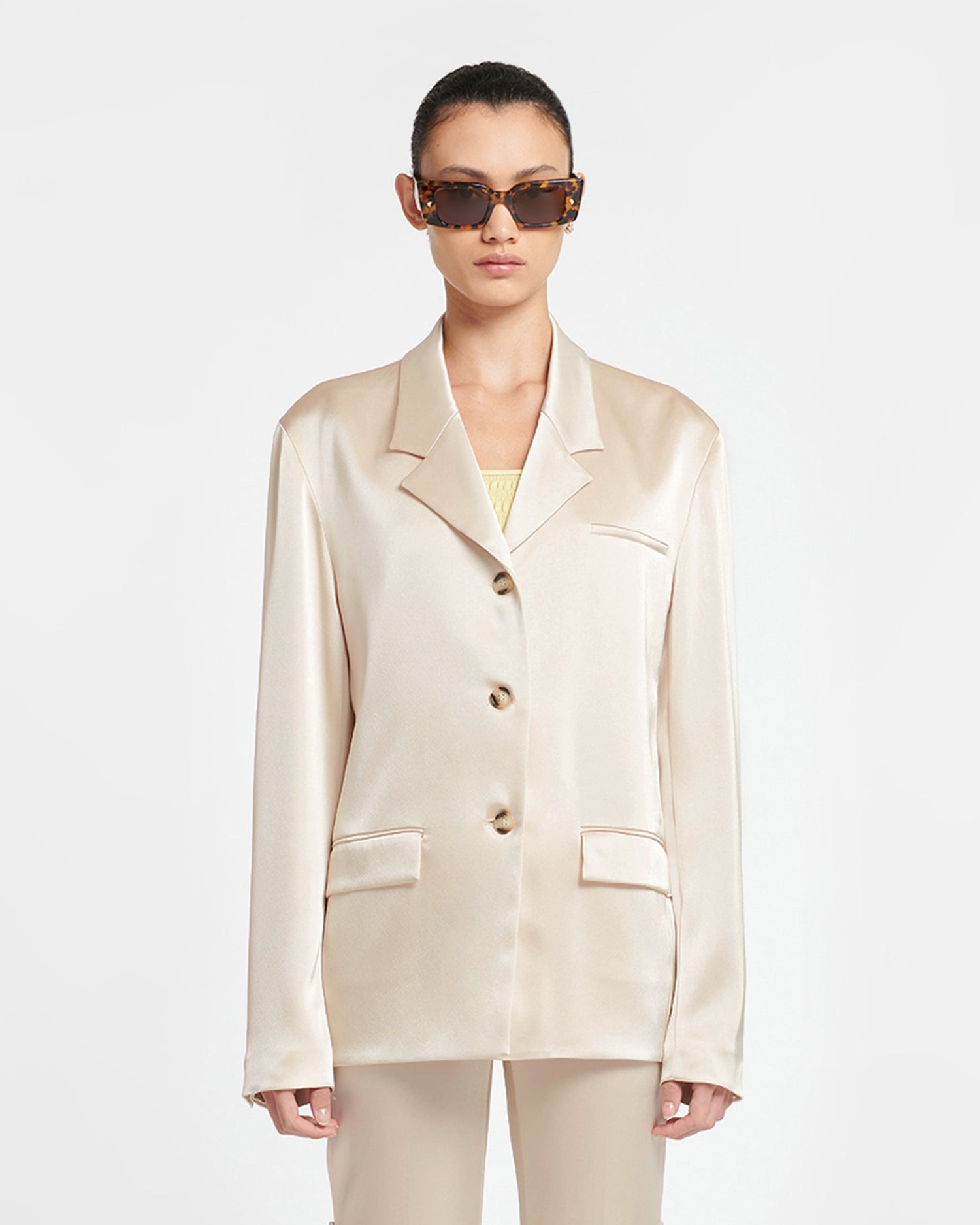 Slip Satin Blazer - 4