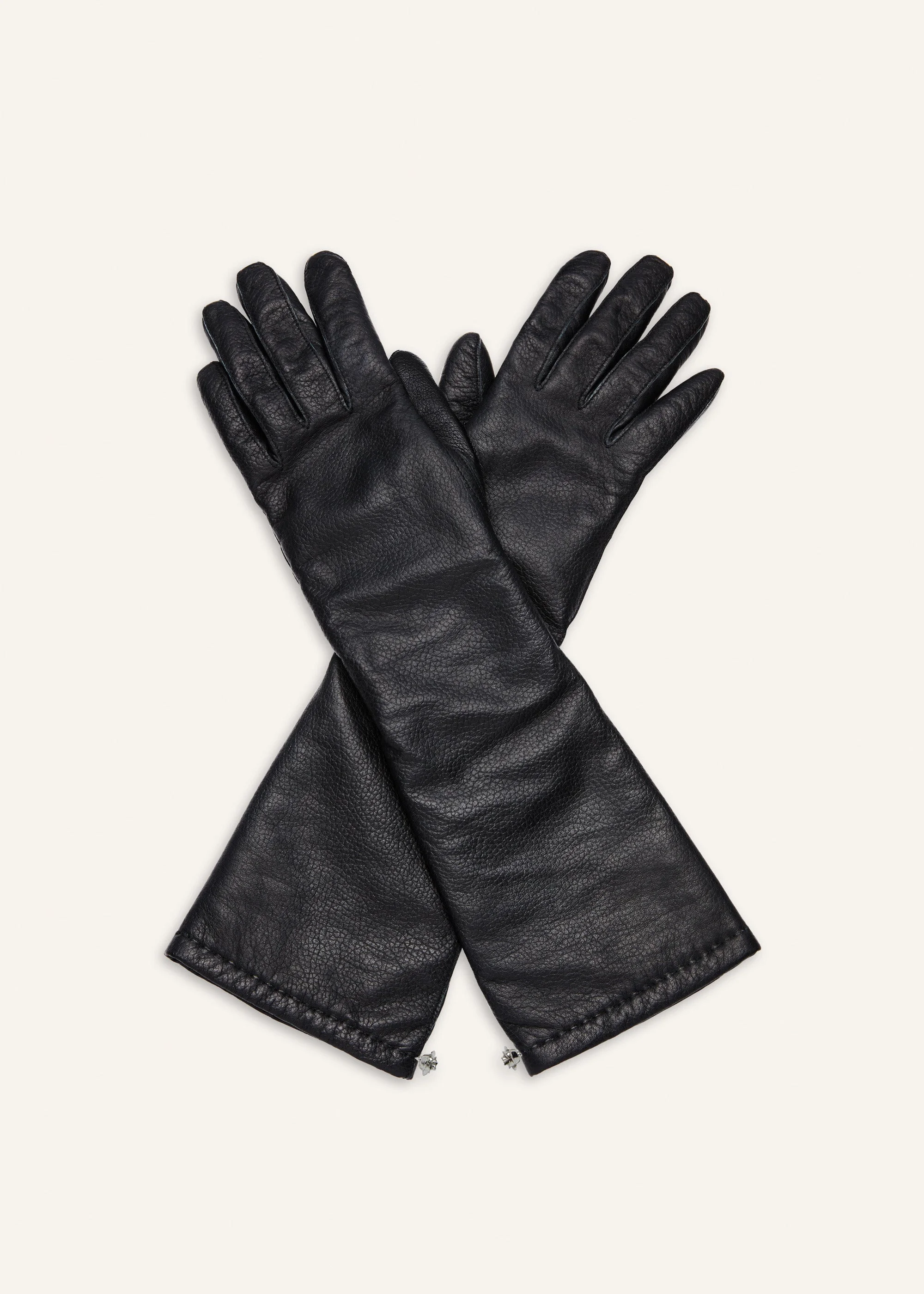 Leather gloves in black - 1