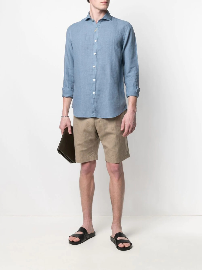 Canali slim-fit linen shirt outlook