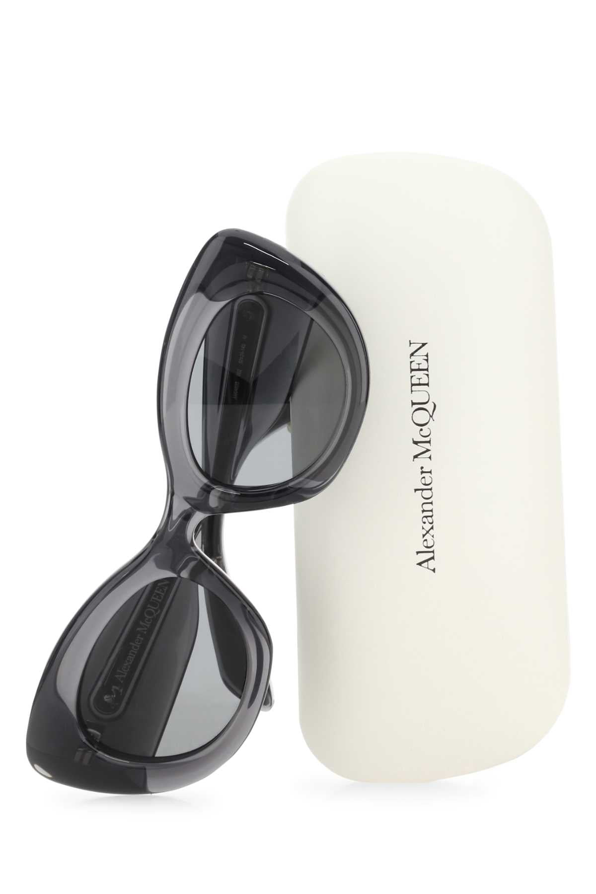 Alexander Mcqueen Women Dark Grey Acetate The Curve Sunglasses - 3