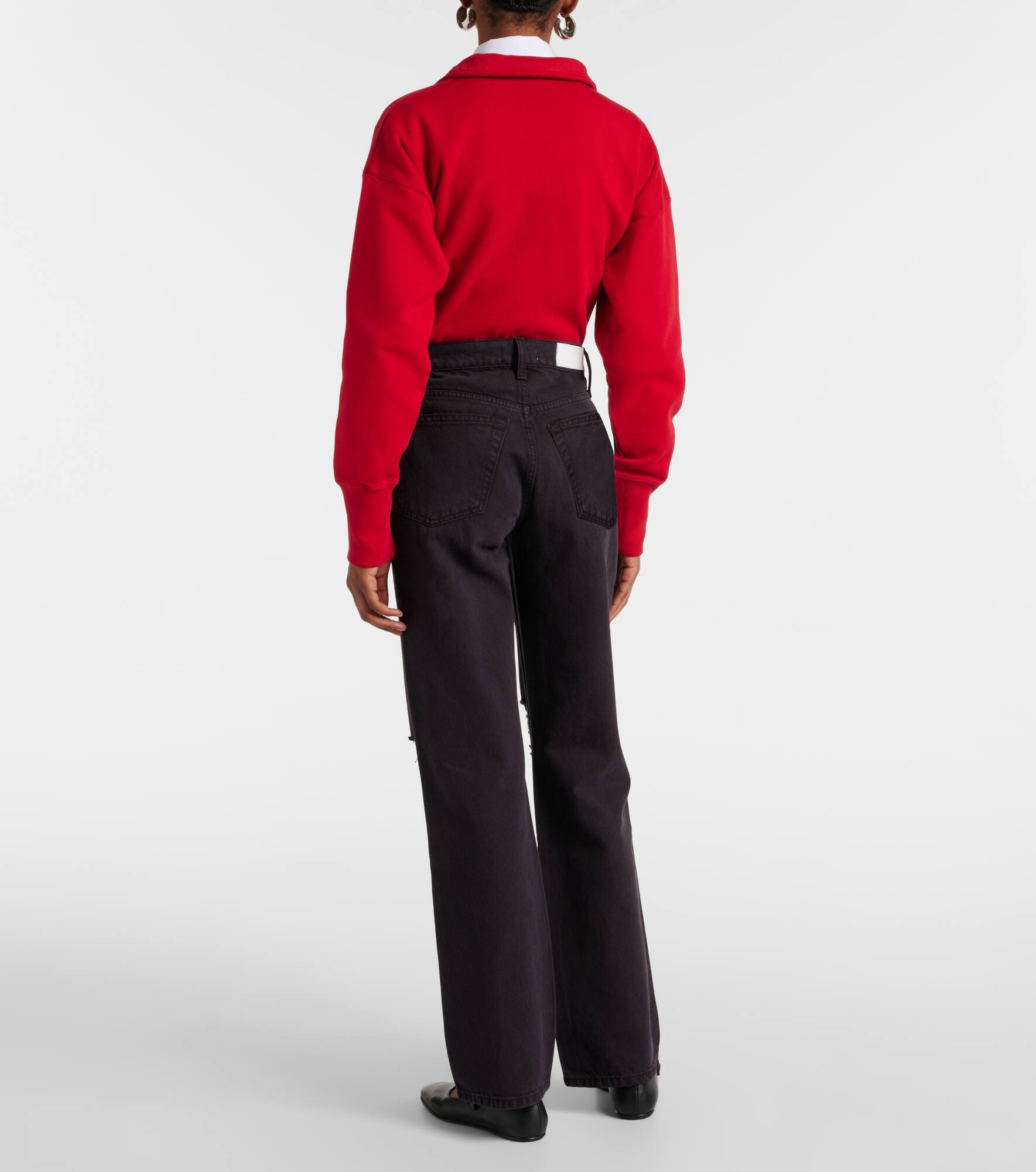 90s distressed high-rise straight jeans - 3