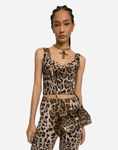 Dolce & Gabbana Small Sicily bag in leopard-print polished calfskin outlook