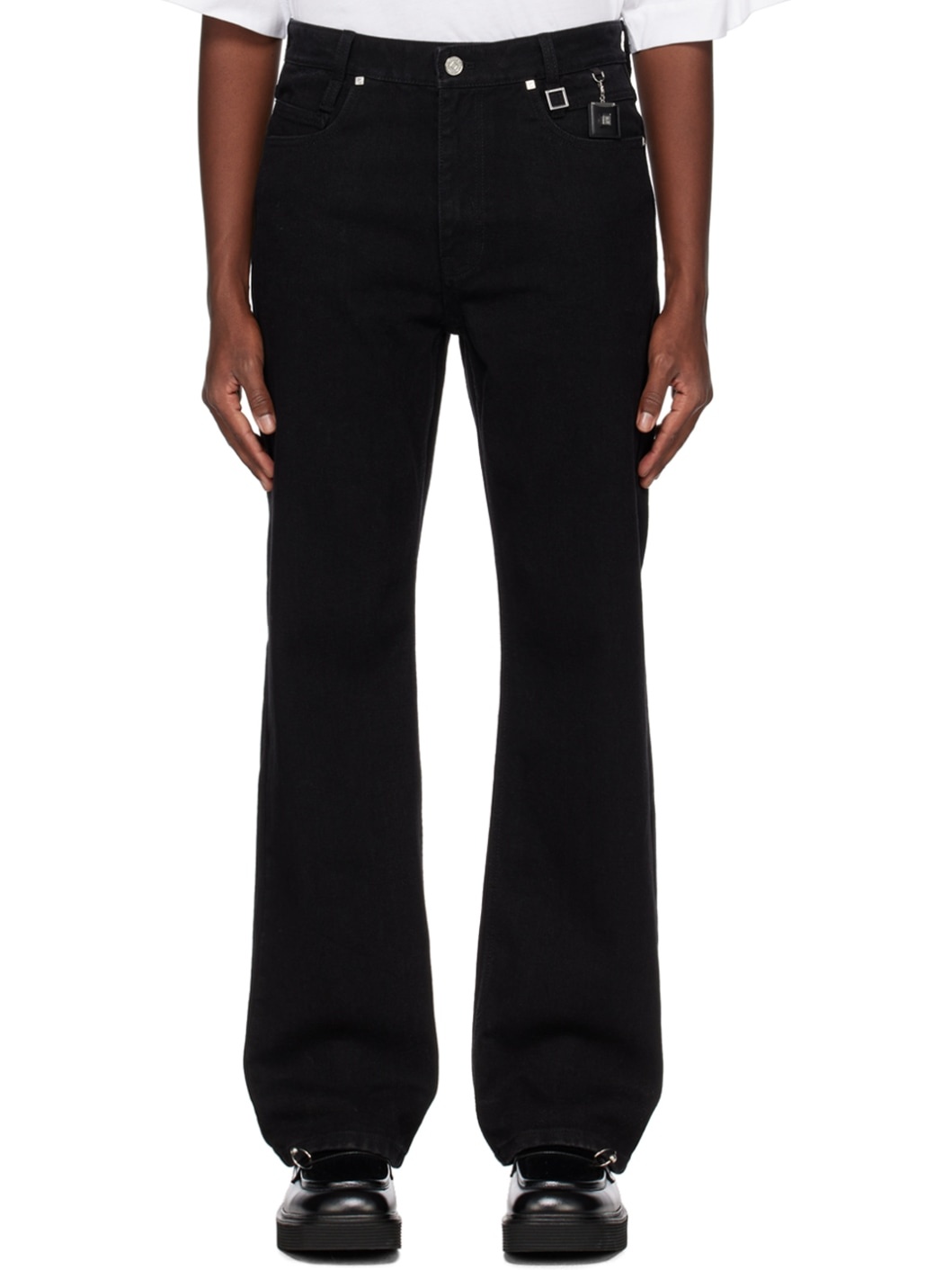 Black Long Straight Jeans - 1