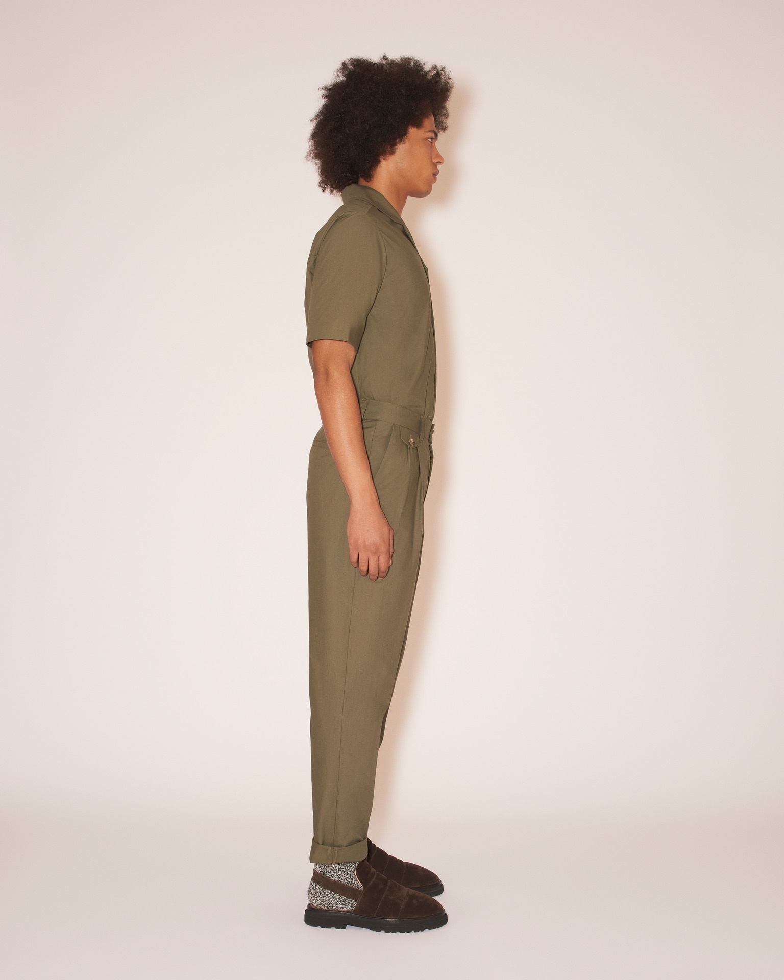 GINI - Lightweight poplin pants - Olive - 3