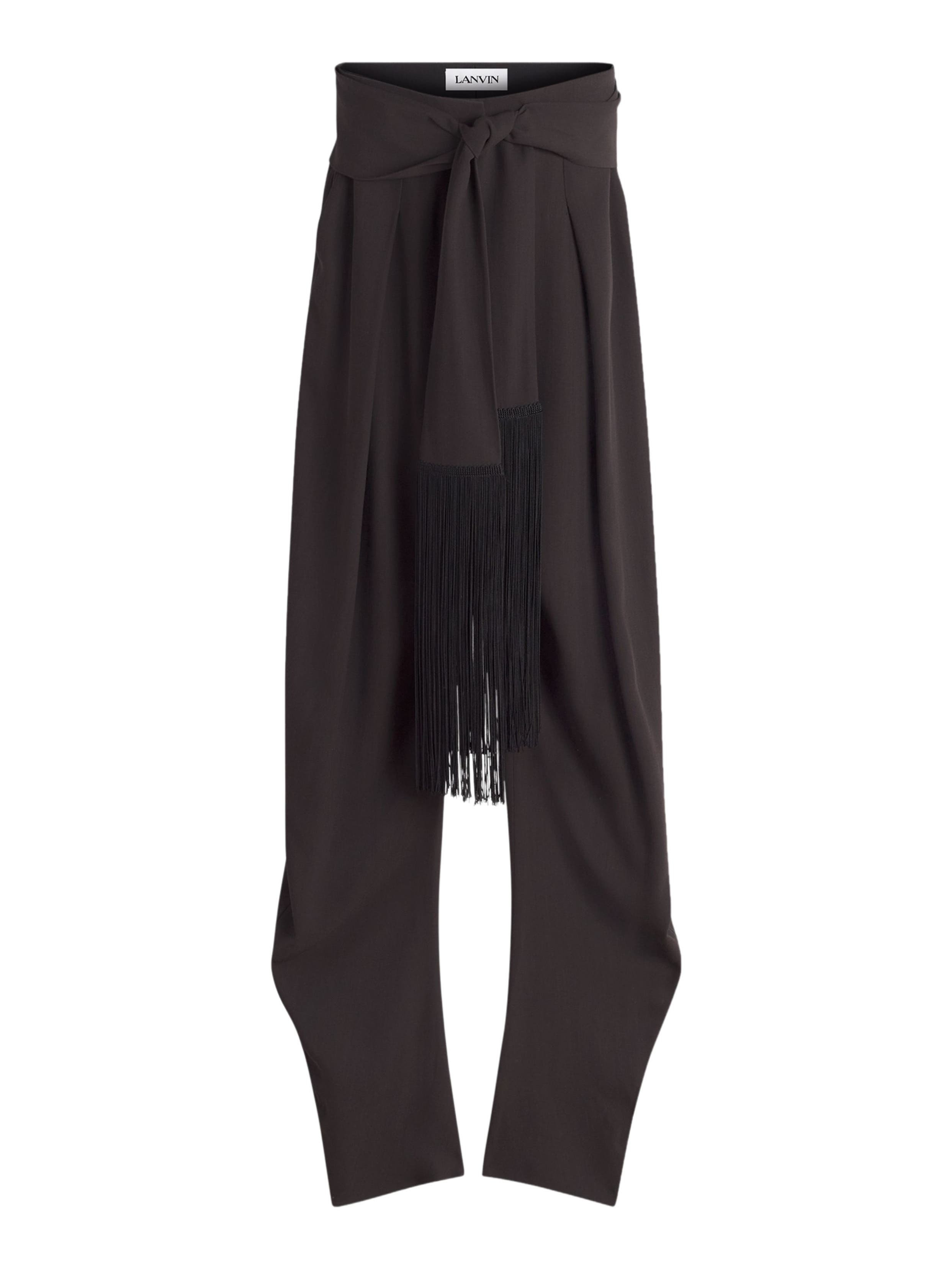 Lanvin Wool And Viscose Barrel Pants in Dark Brown at Nordstrom - 2
