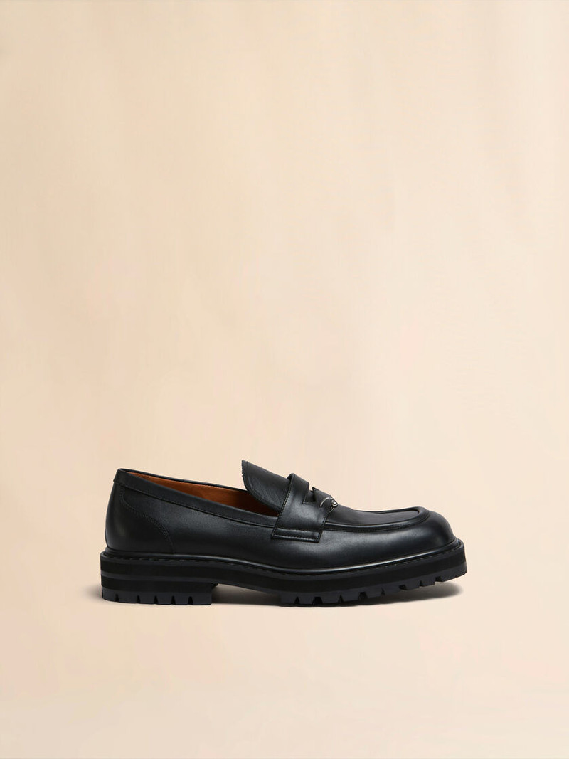BLACK LEATHER PIERCING 2.0 CHUNKY LOAFER 1
