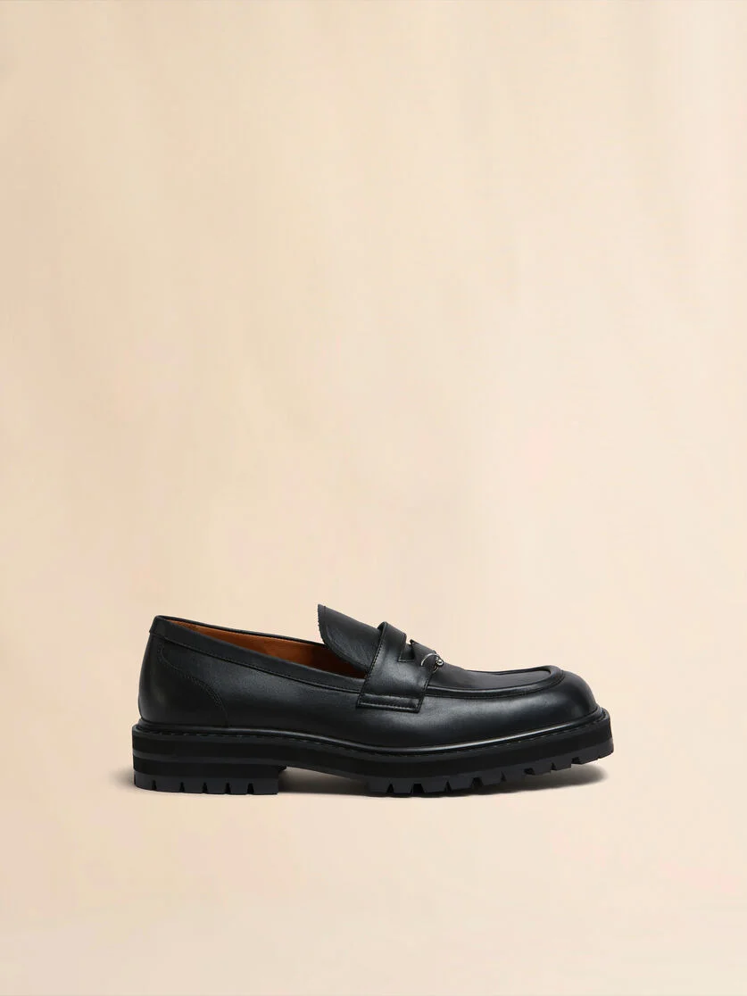 BLACK LEATHER PIERCING 2.0 CHUNKY LOAFER - 1