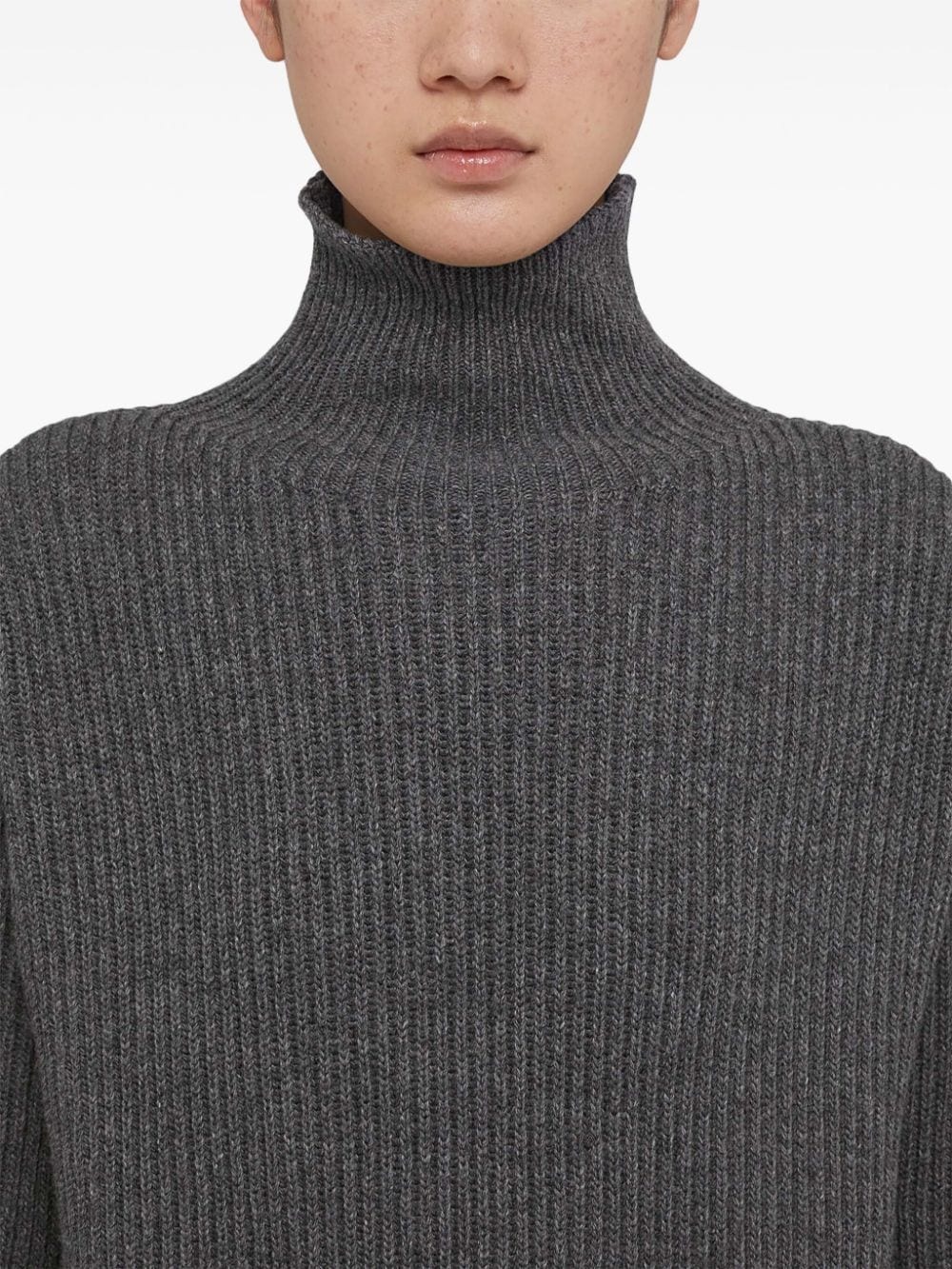 ribbed high-neck jumper - 5