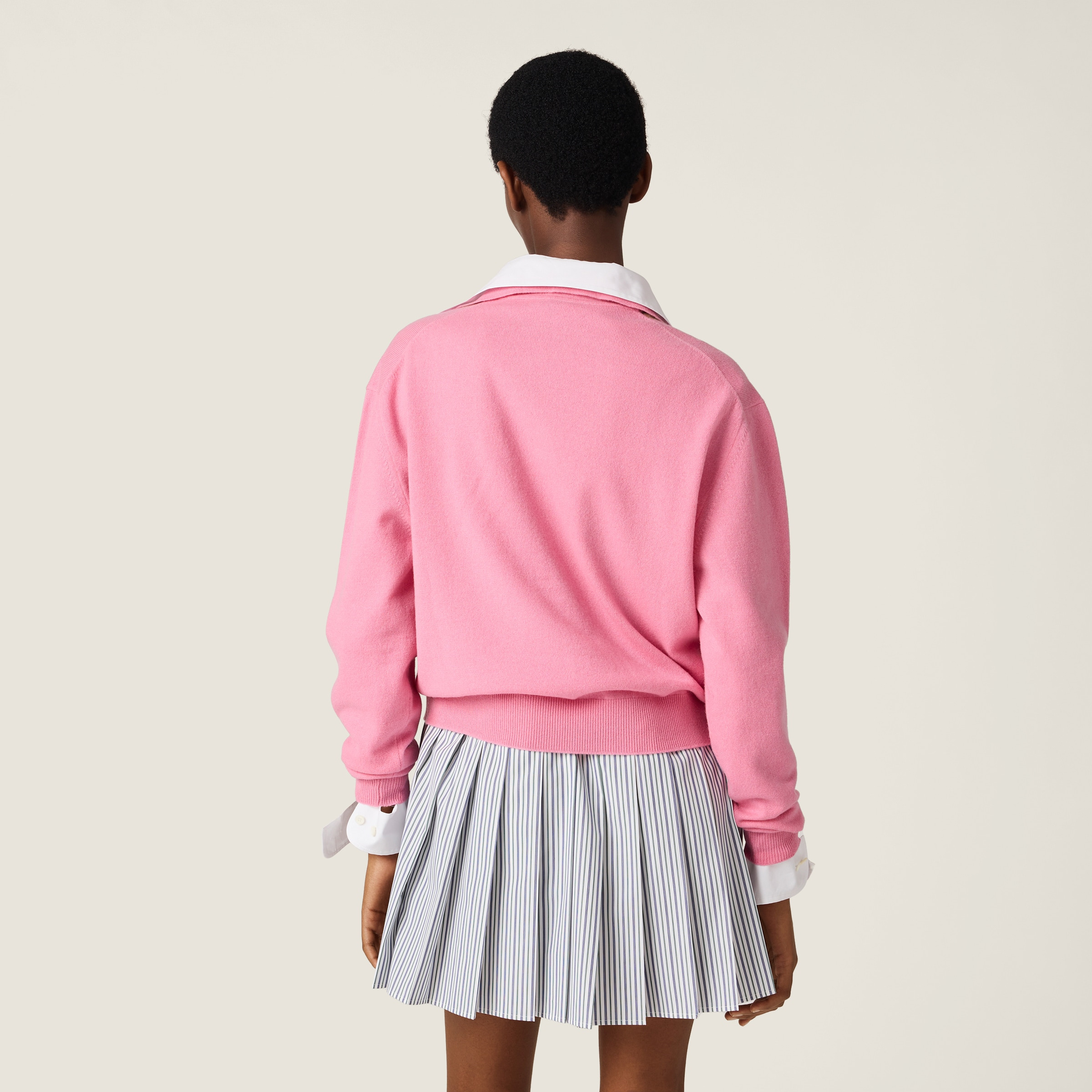 Cashmere half-zipper polo shirt - 3
