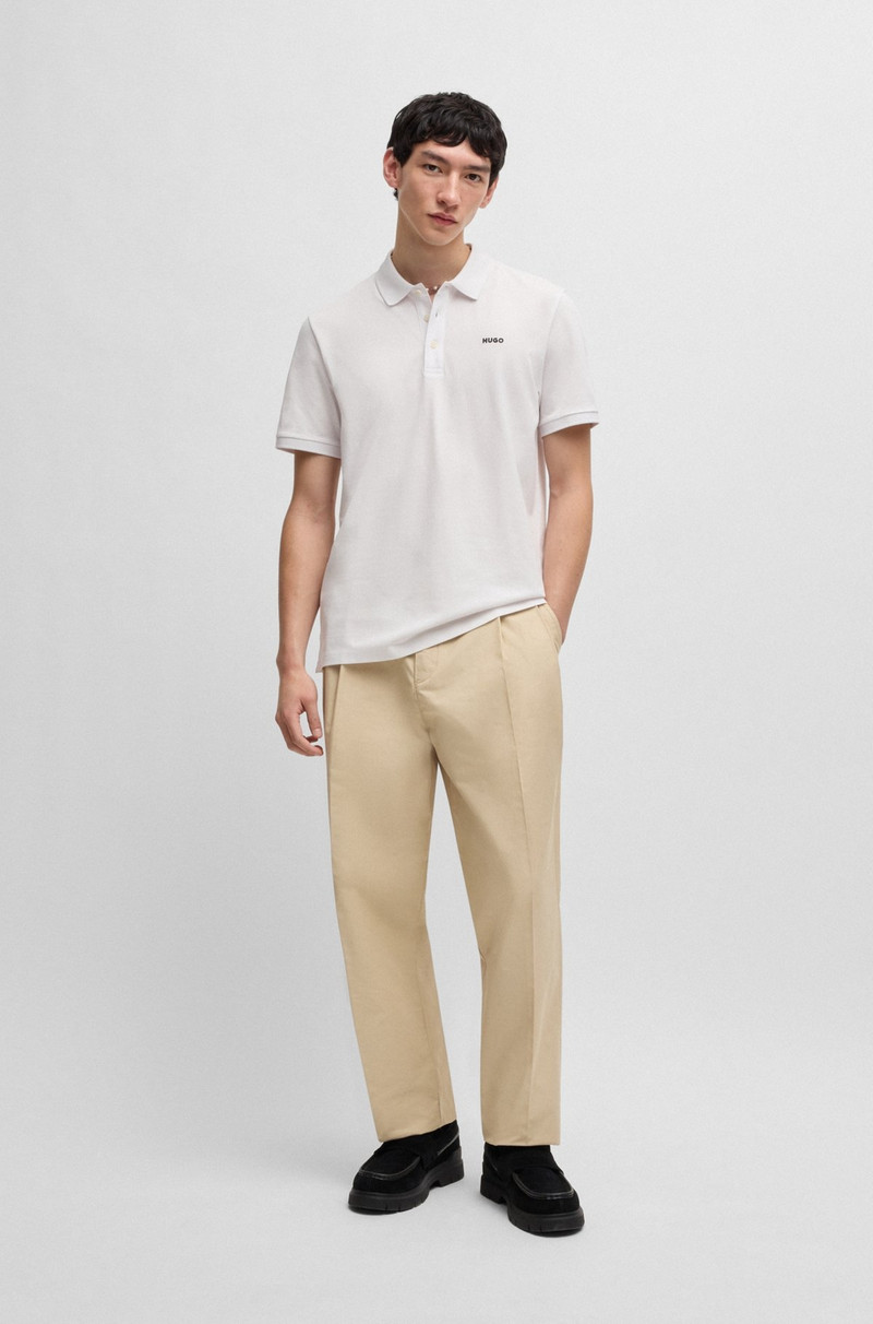 HUGO COTTON-PIQUÉ POLO SHIRT WITH LOGO PRINT outlook