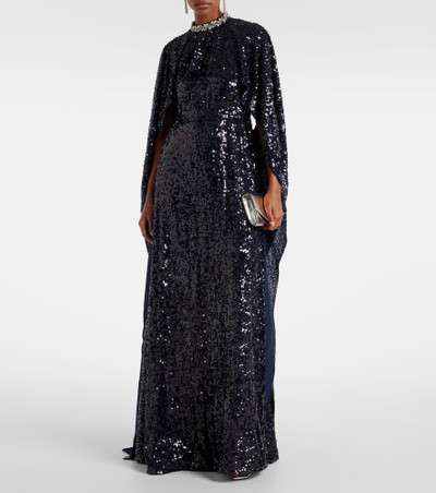 Erdem Sequined caped gown outlook