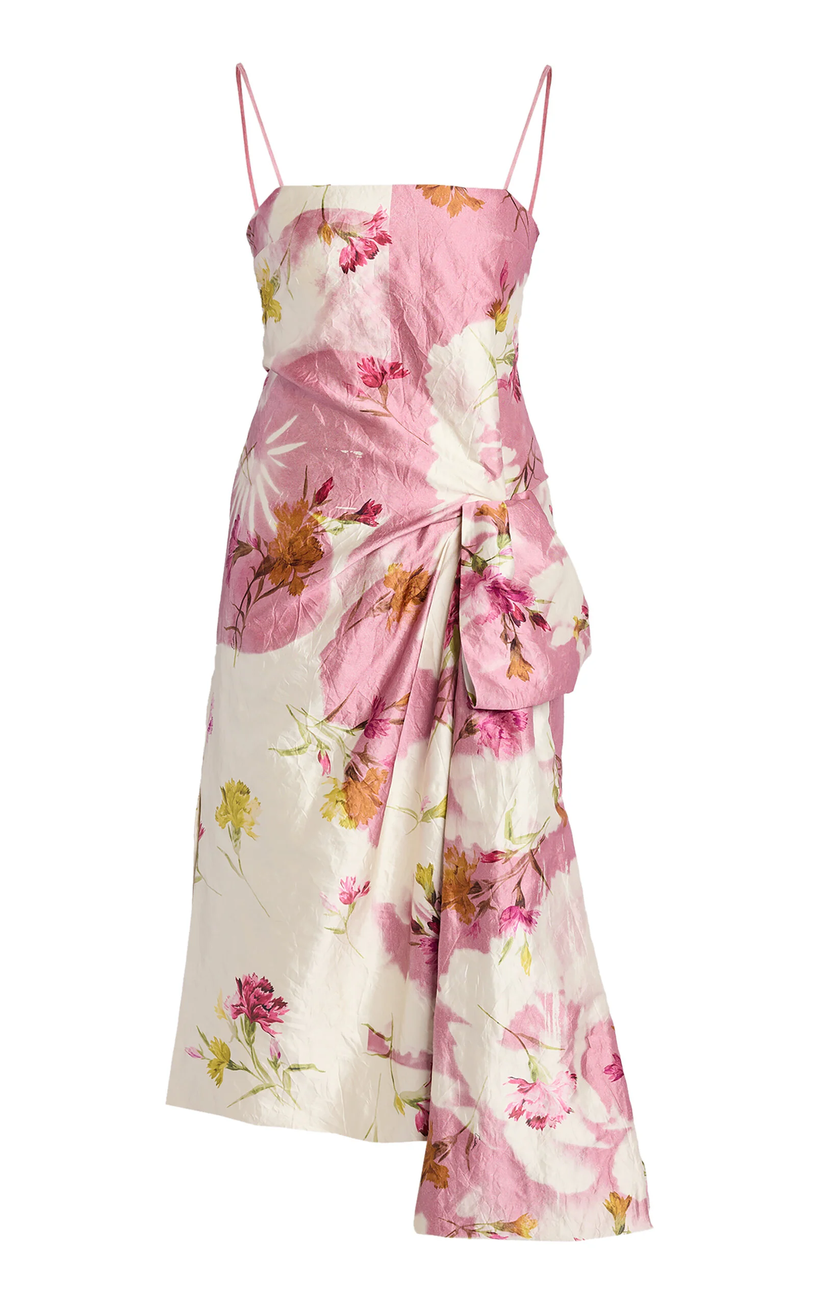 Draped-Bow Midi Dress pink - 1