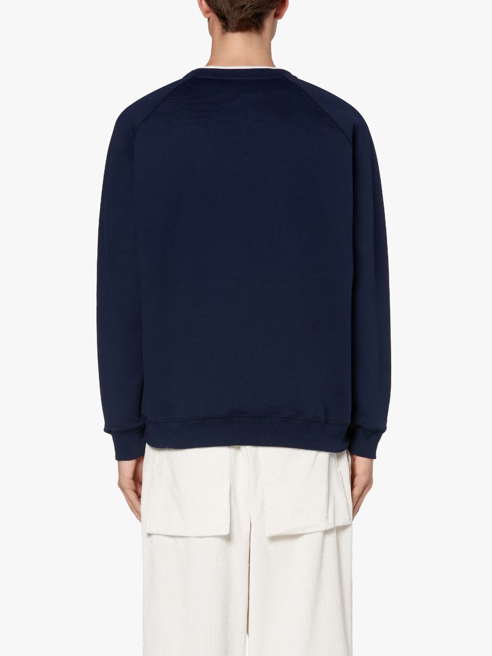 NAVY X WHITE COTTON CREW NECK SWEATSHIRT | GJM-207 - 4