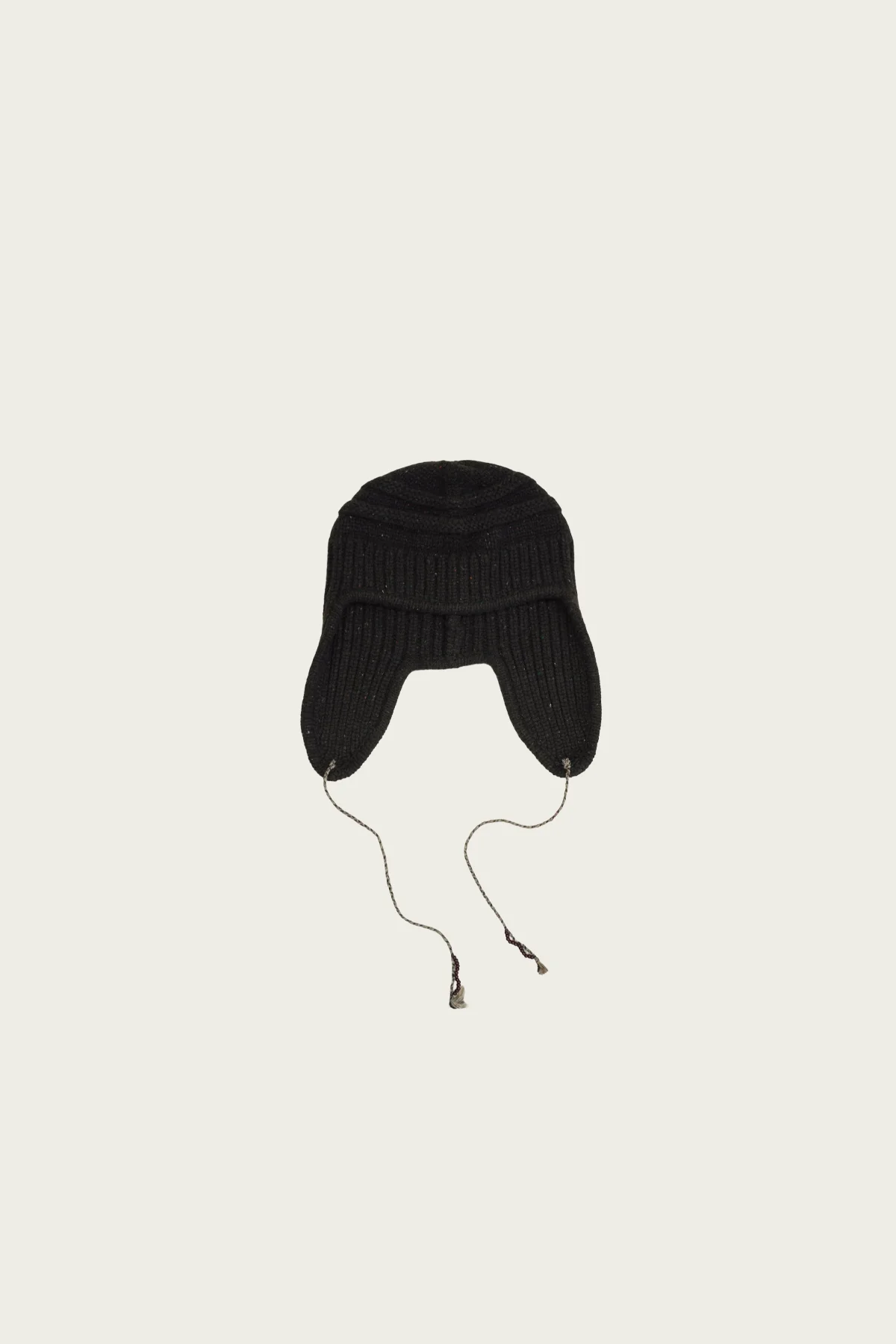 Flap Beanie - Flecked Dark Brown - 1