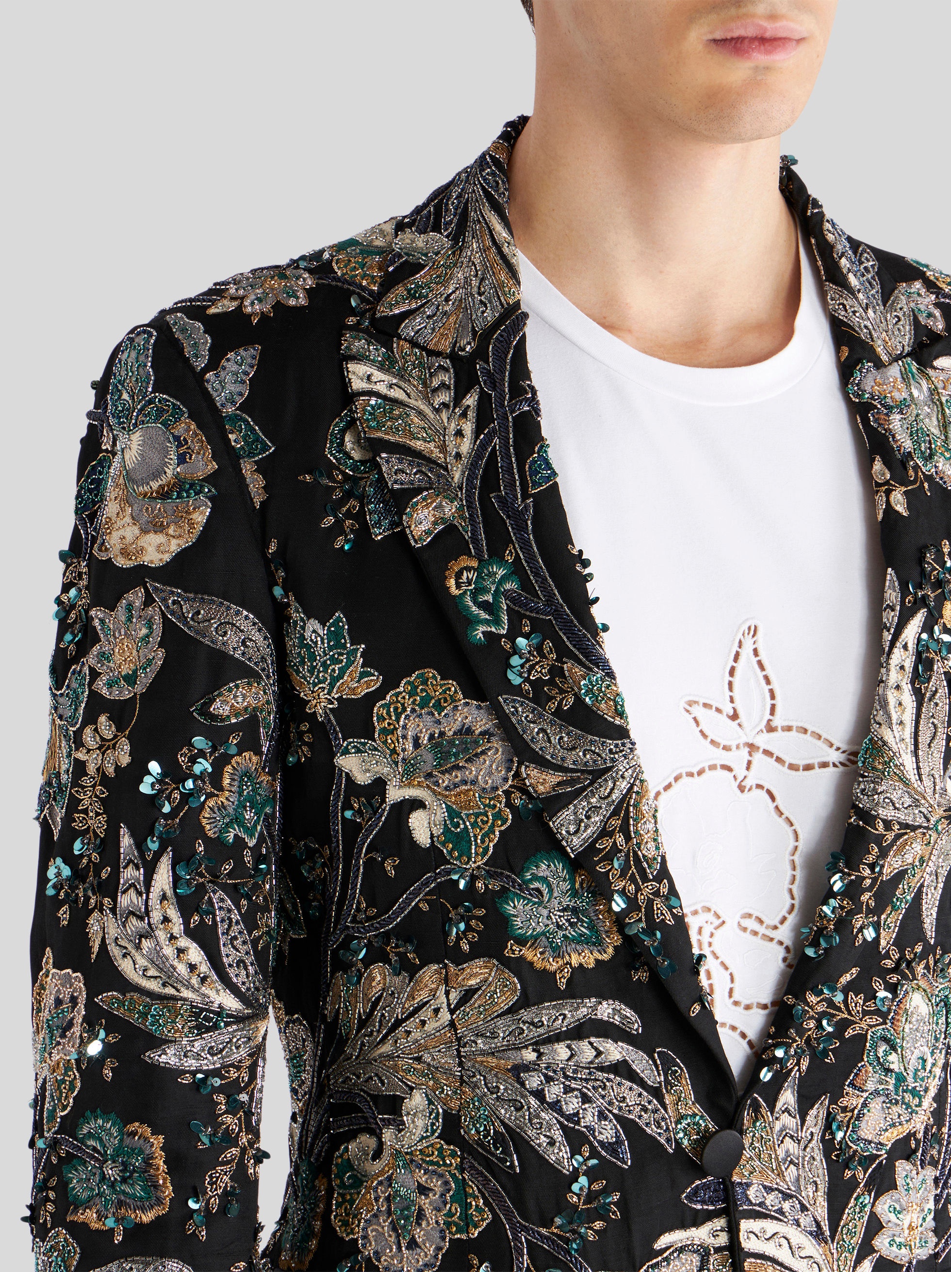 FLORAL PAISLEY JACKET WITH BEADS - 2