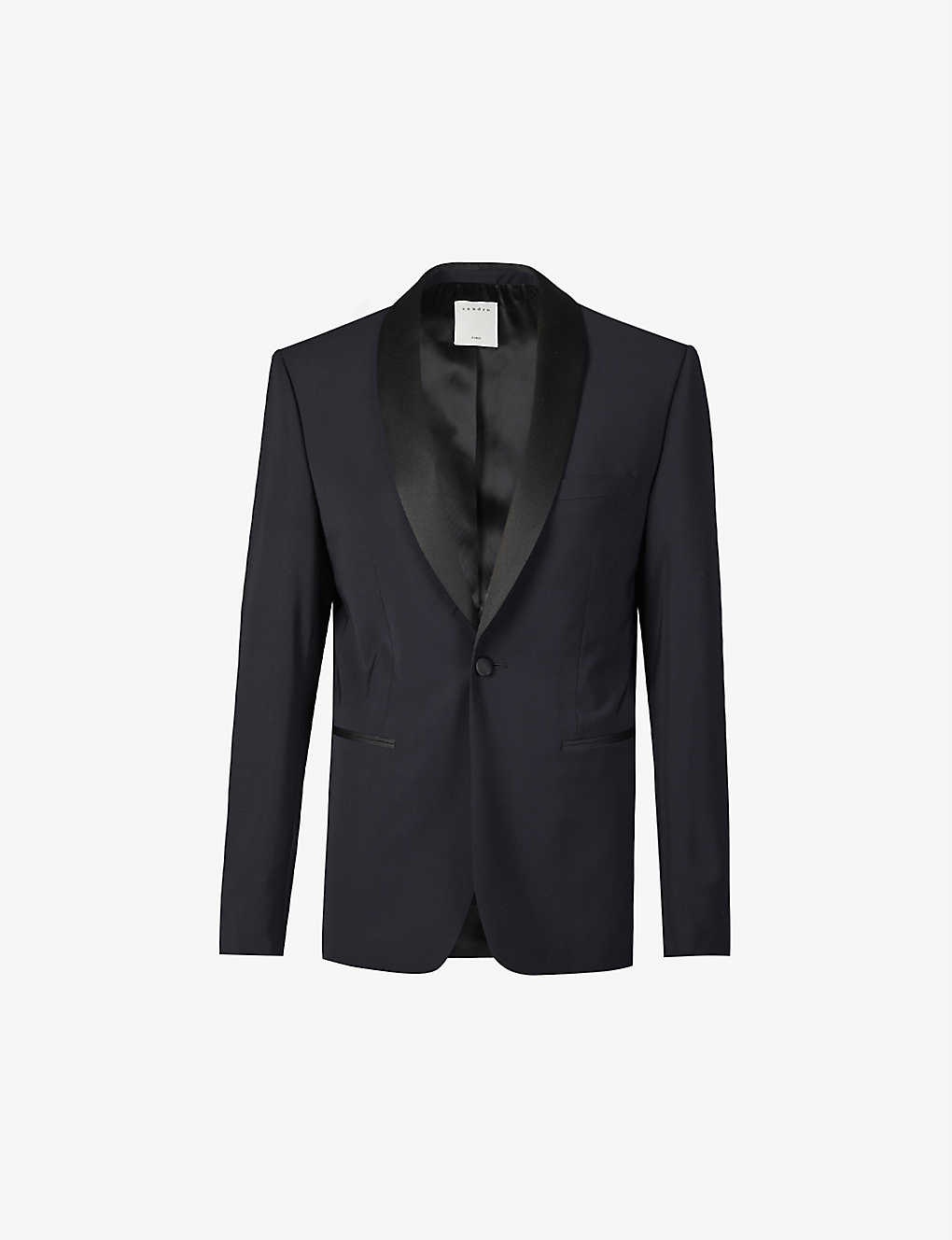 Shawl-collar wool tuxedo jacket - 5