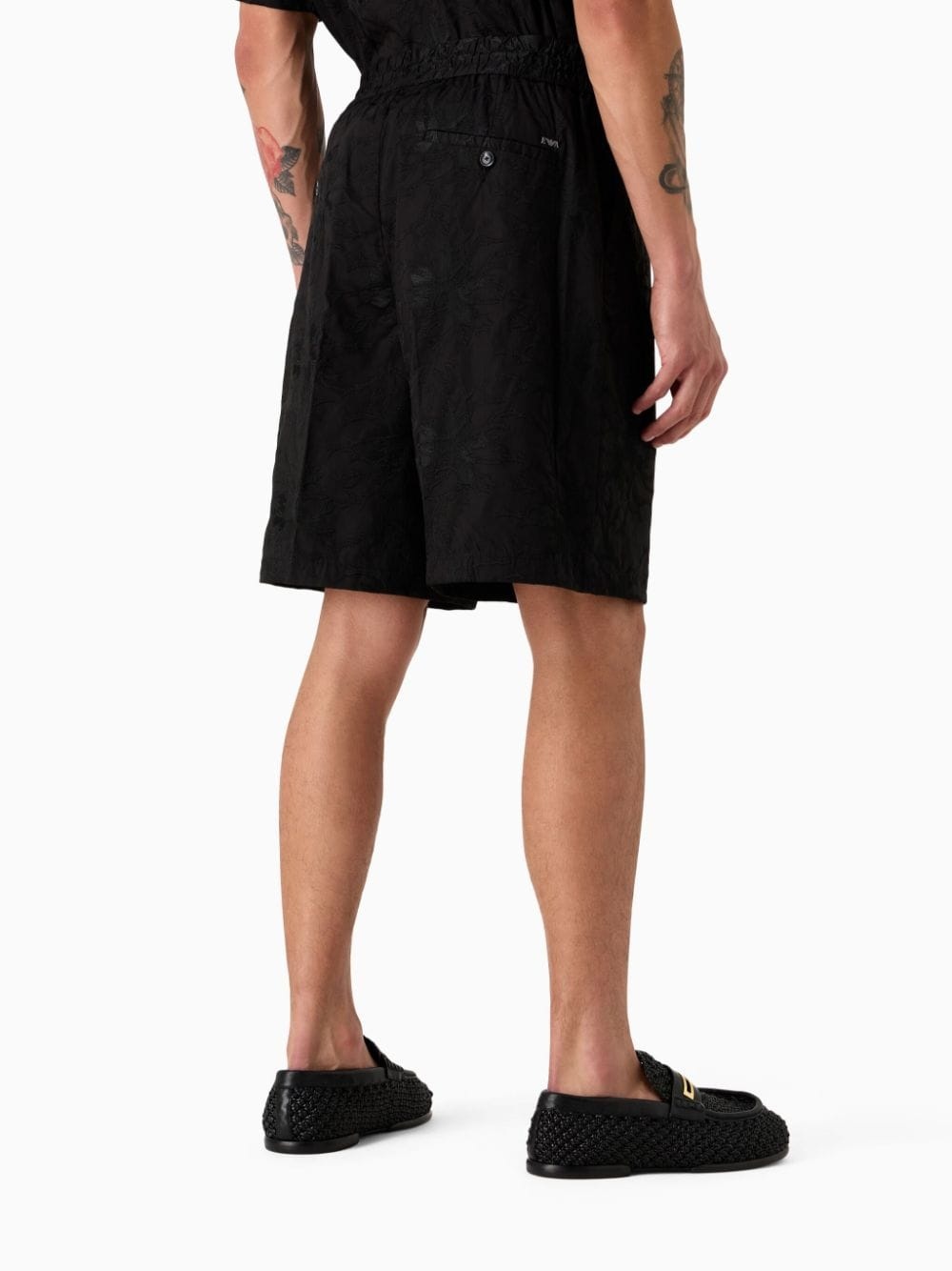embroidered cotton track shorts - 3